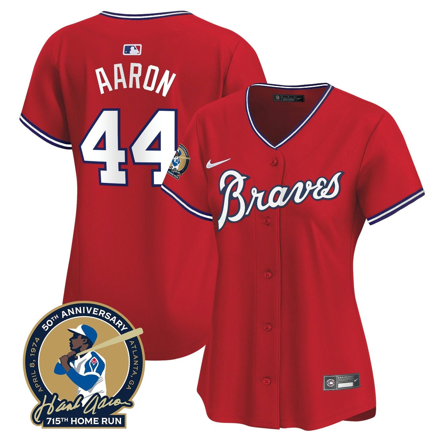 Camisa MLB Women’s Atlanta Throwback 1974 – 1982 Vapor Premier Limited Jersey