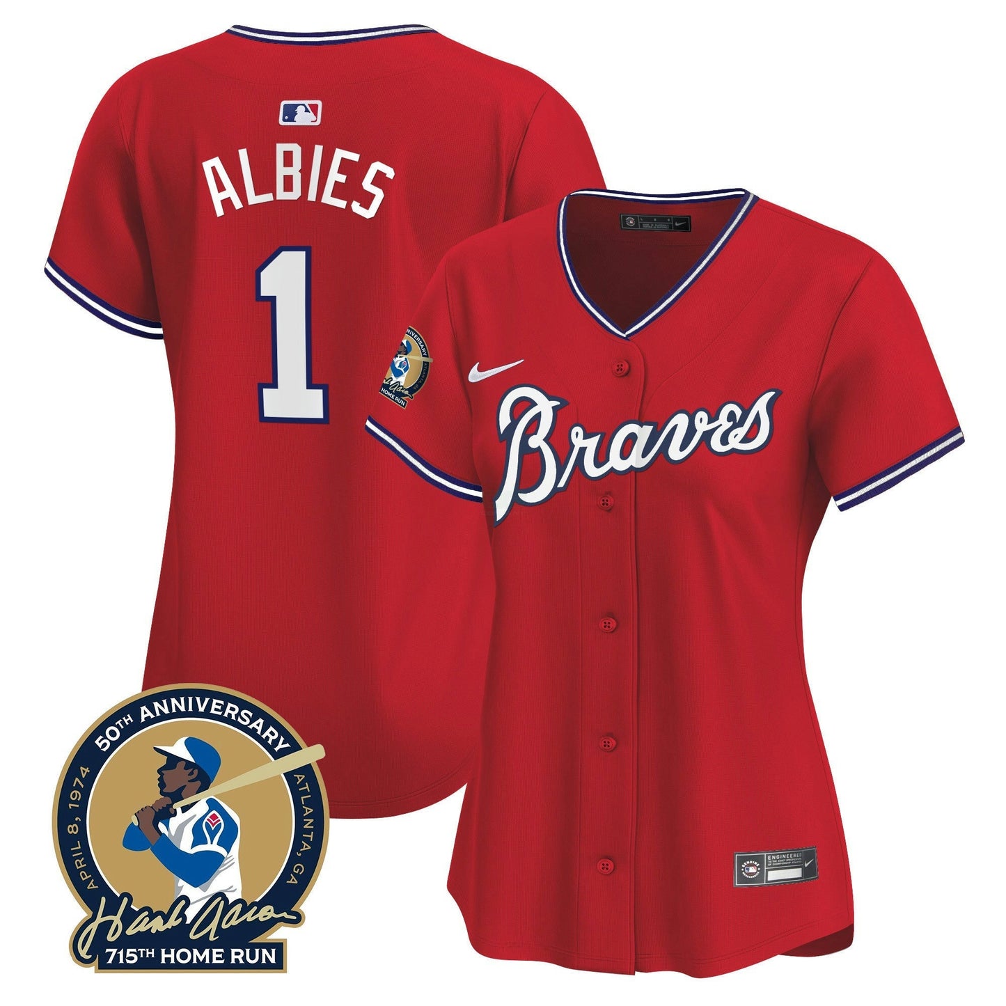 Camisa MLB Women’s Atlanta Throwback 1974 – 1982 Vapor Premier Limited Jersey