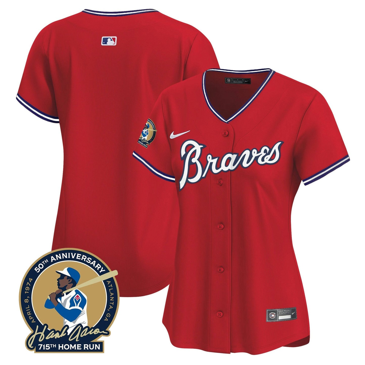 Camisa MLB Women’s Atlanta Throwback 1974 – 1982 Vapor Premier Limited Jersey