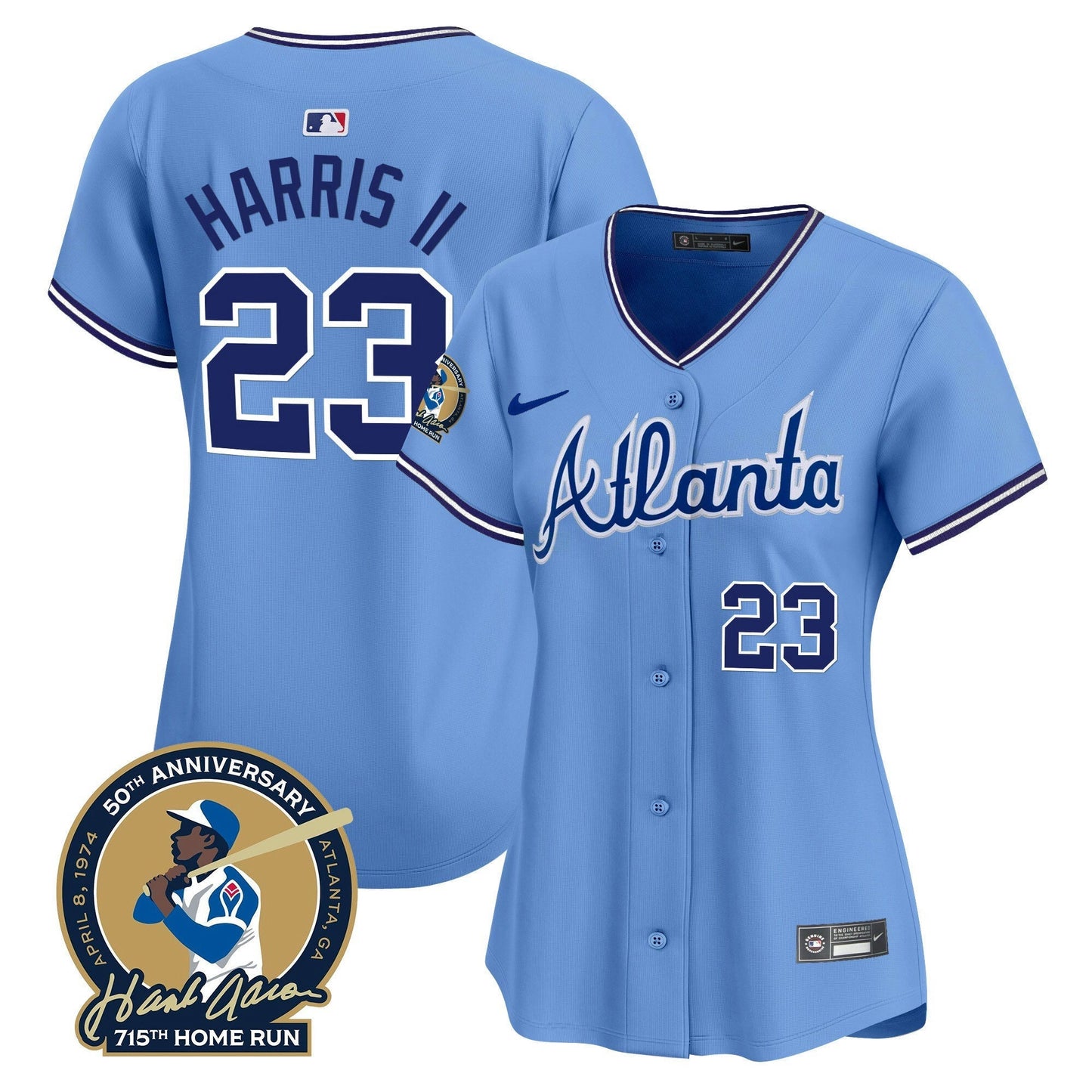 Camisa MLB Women’s Atlanta Throwback 1974 – 1982 Vapor Premier Limited Jersey