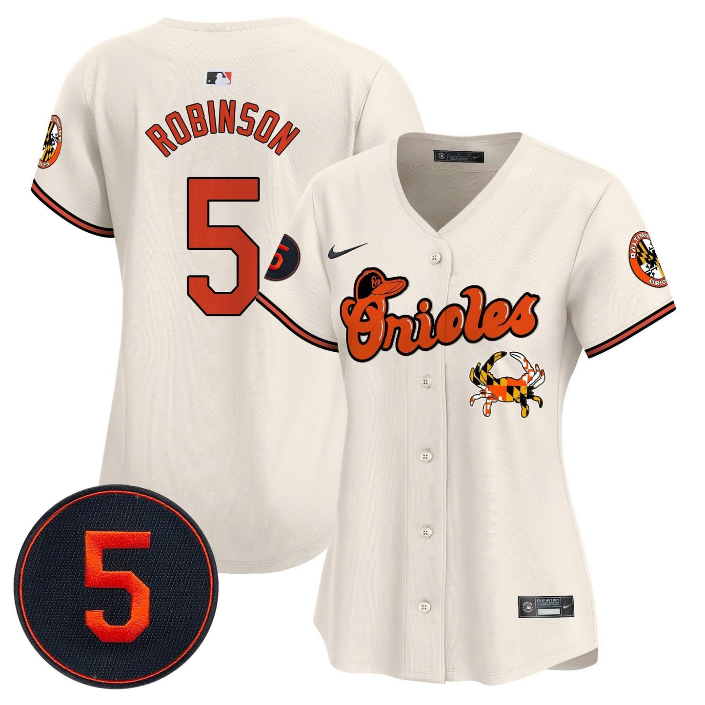Camisa MLB Women’s Baltimore Robinson Patch Vapor Premier Limited Jersey V6