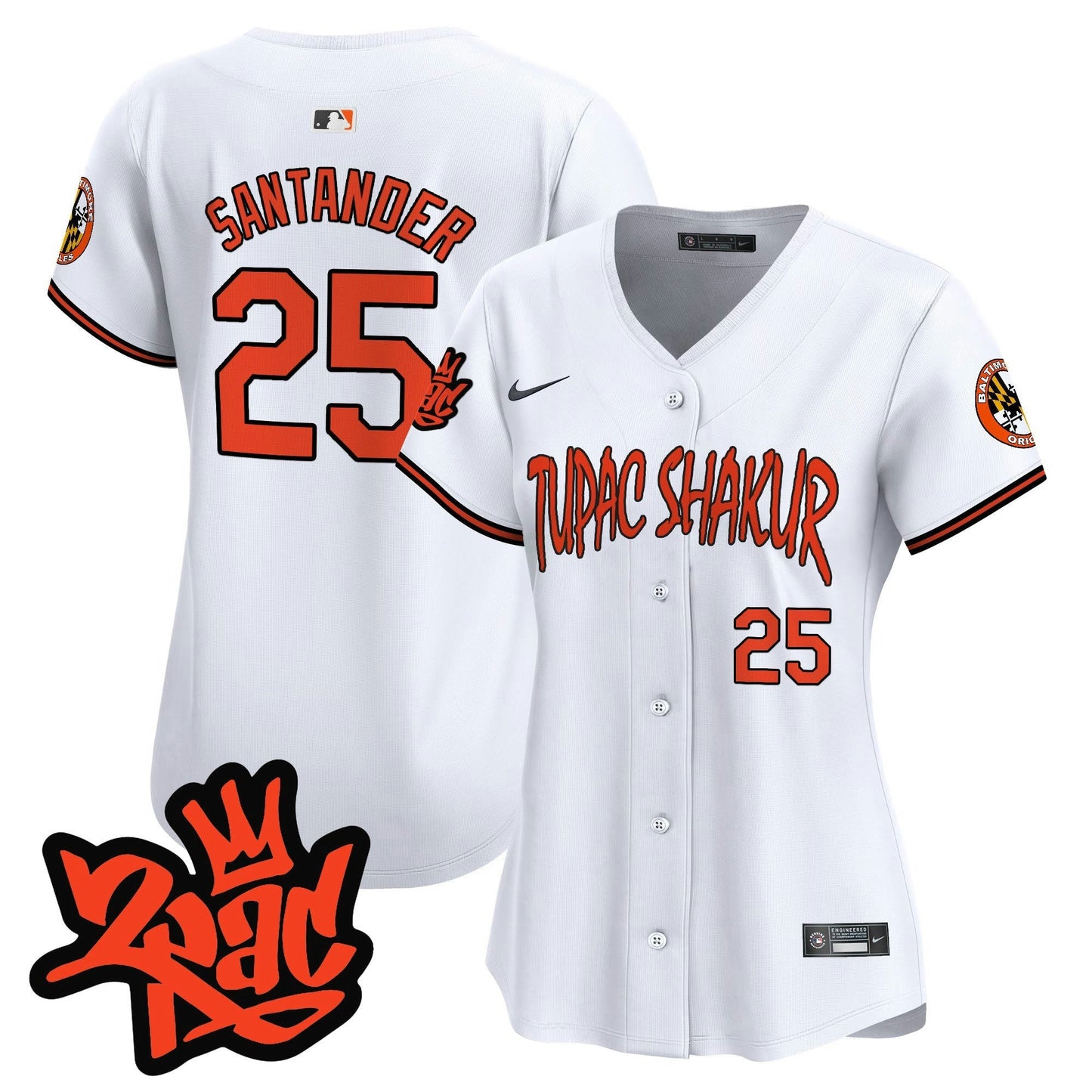 Camisa MLB Women’s Baltimore Tupac Shakur Vapor Premier Limited Jersey