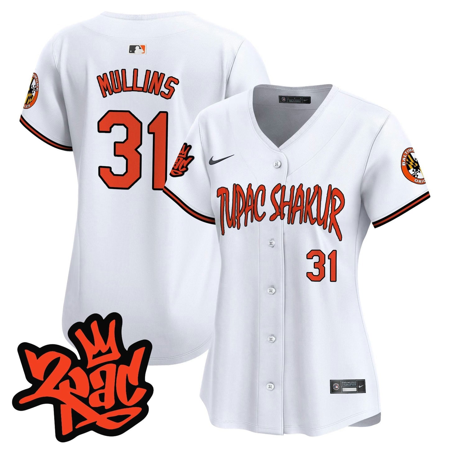 Camisa MLB Women’s Baltimore Tupac Shakur Vapor Premier Limited Jersey