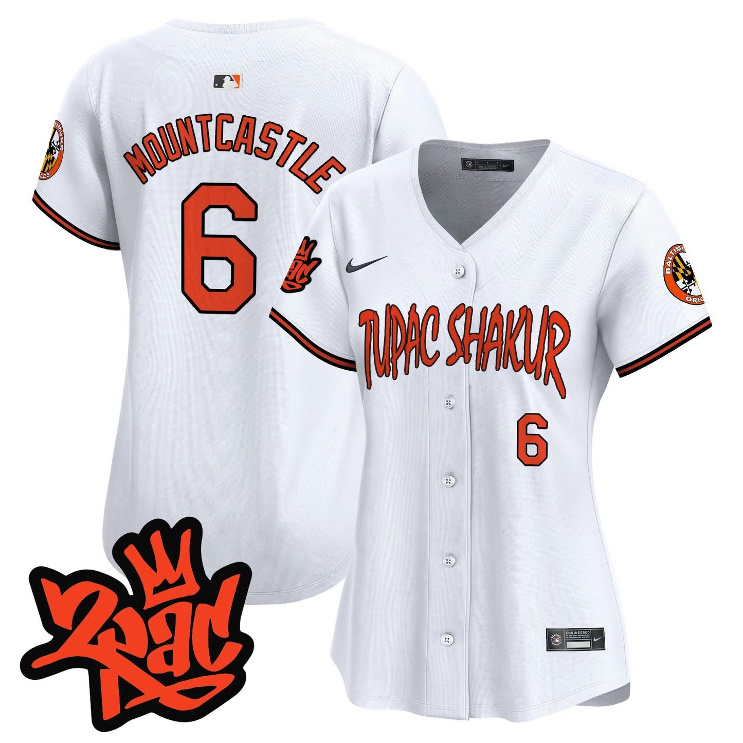 Camisa MLB Women’s Baltimore Tupac Shakur Vapor Premier Limited Jersey