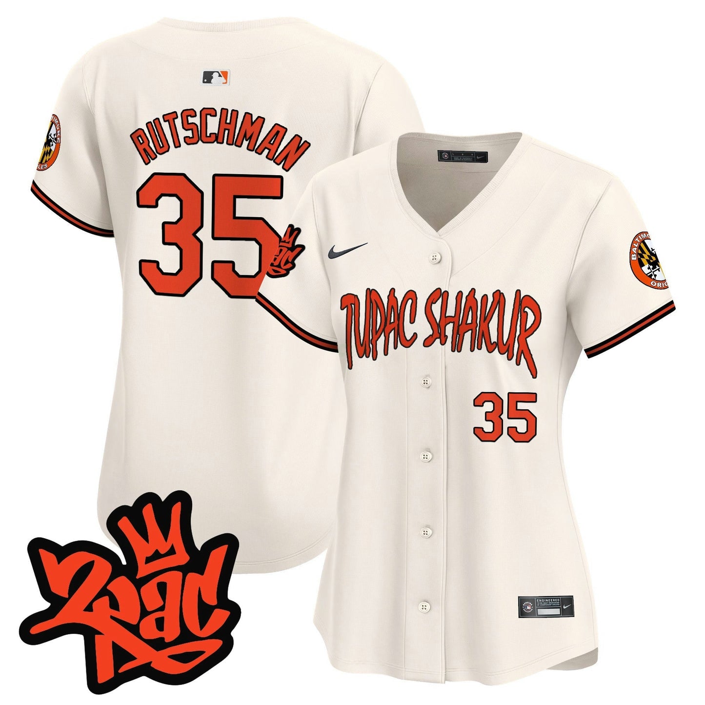 Camisa MLB Women’s Baltimore Tupac Shakur Vapor Premier Limited Jersey