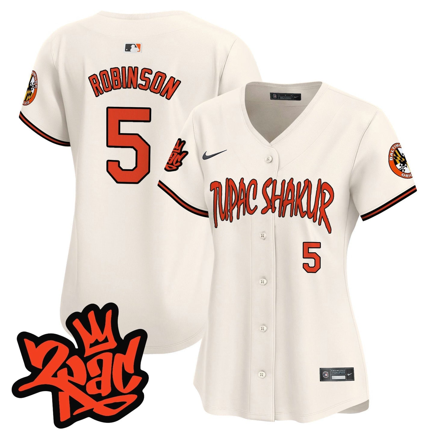 Camisa MLB Women’s Baltimore Tupac Shakur Vapor Premier Limited Jersey