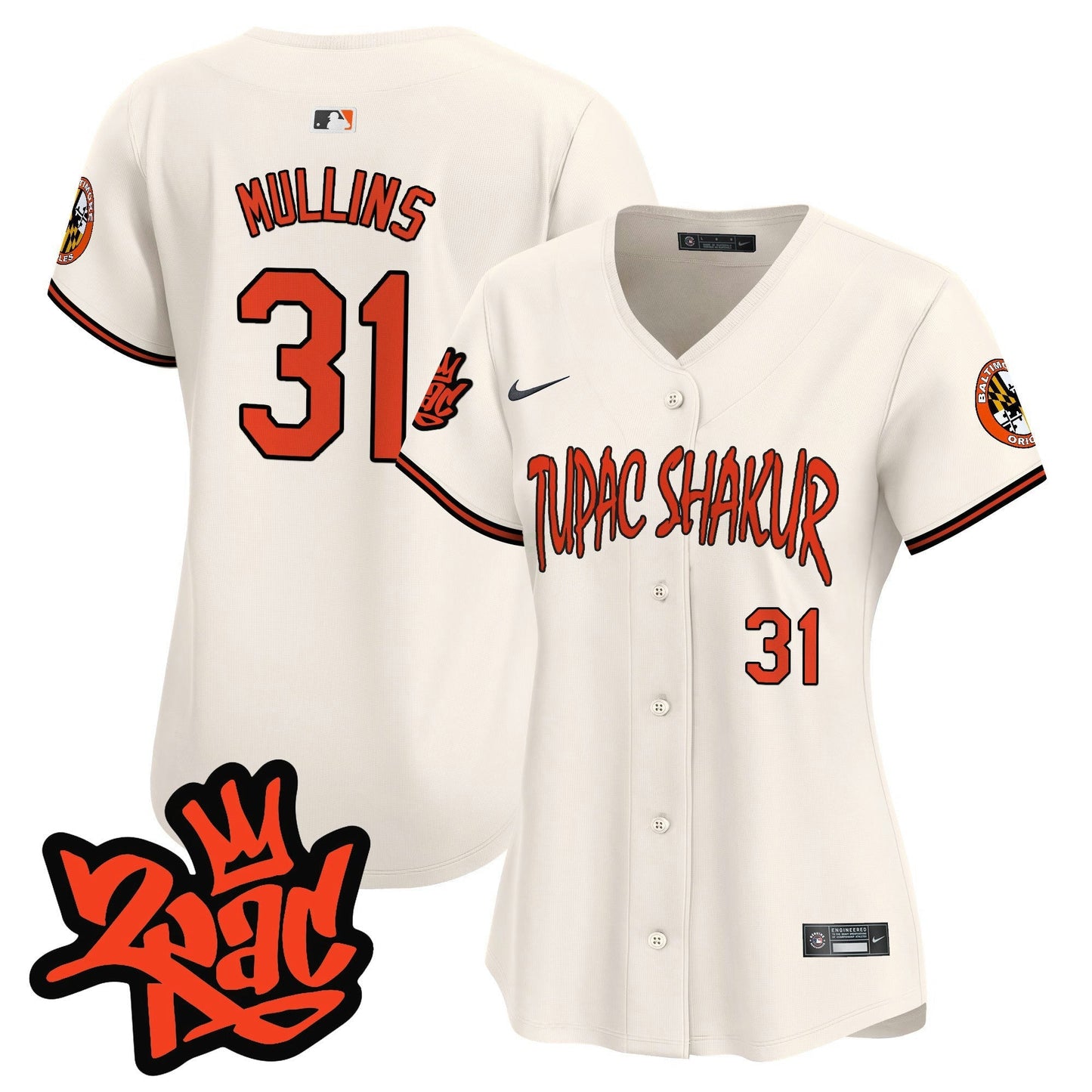 Camisa MLB Women’s Baltimore Tupac Shakur Vapor Premier Limited Jersey
