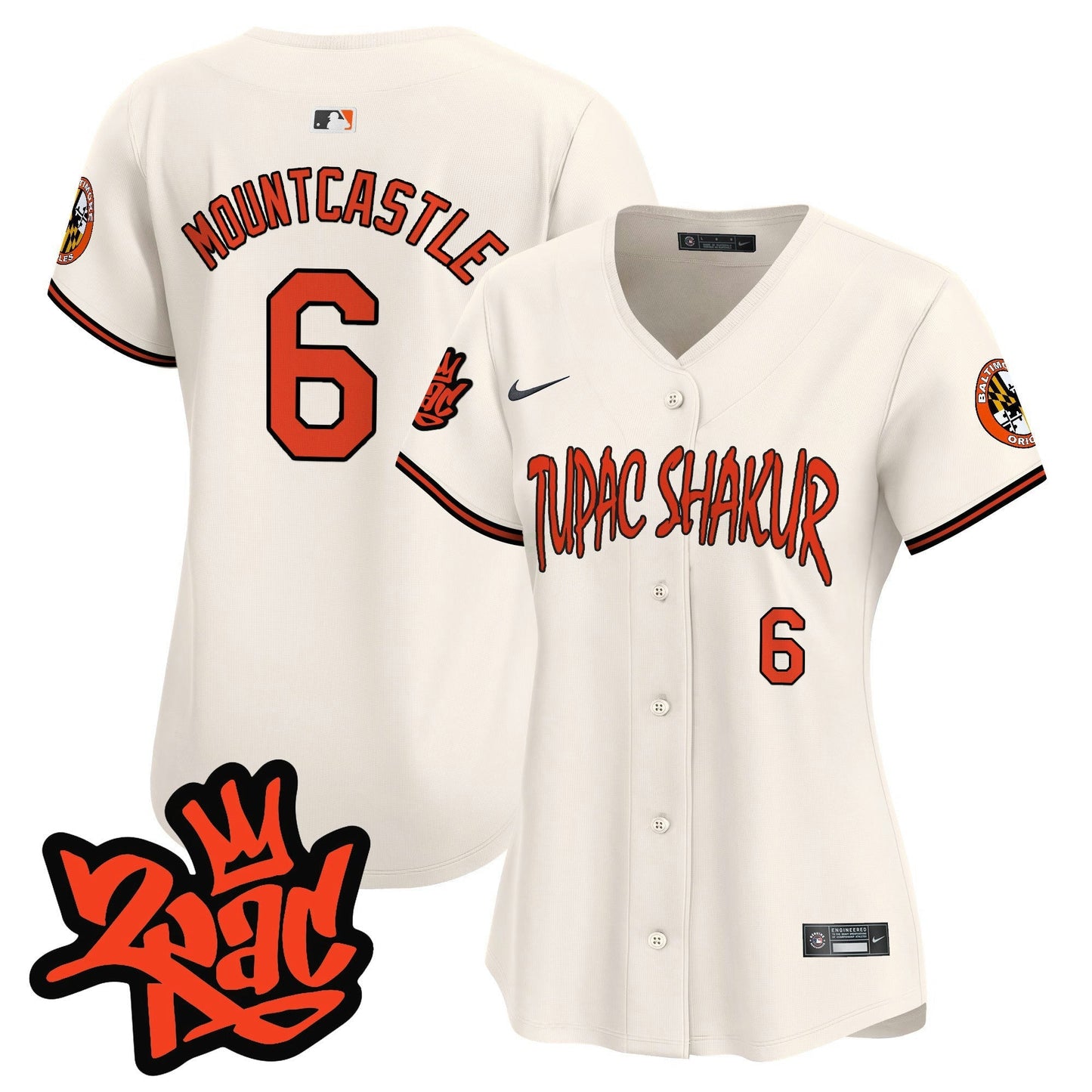 Camisa MLB Women’s Baltimore Tupac Shakur Vapor Premier Limited Jersey