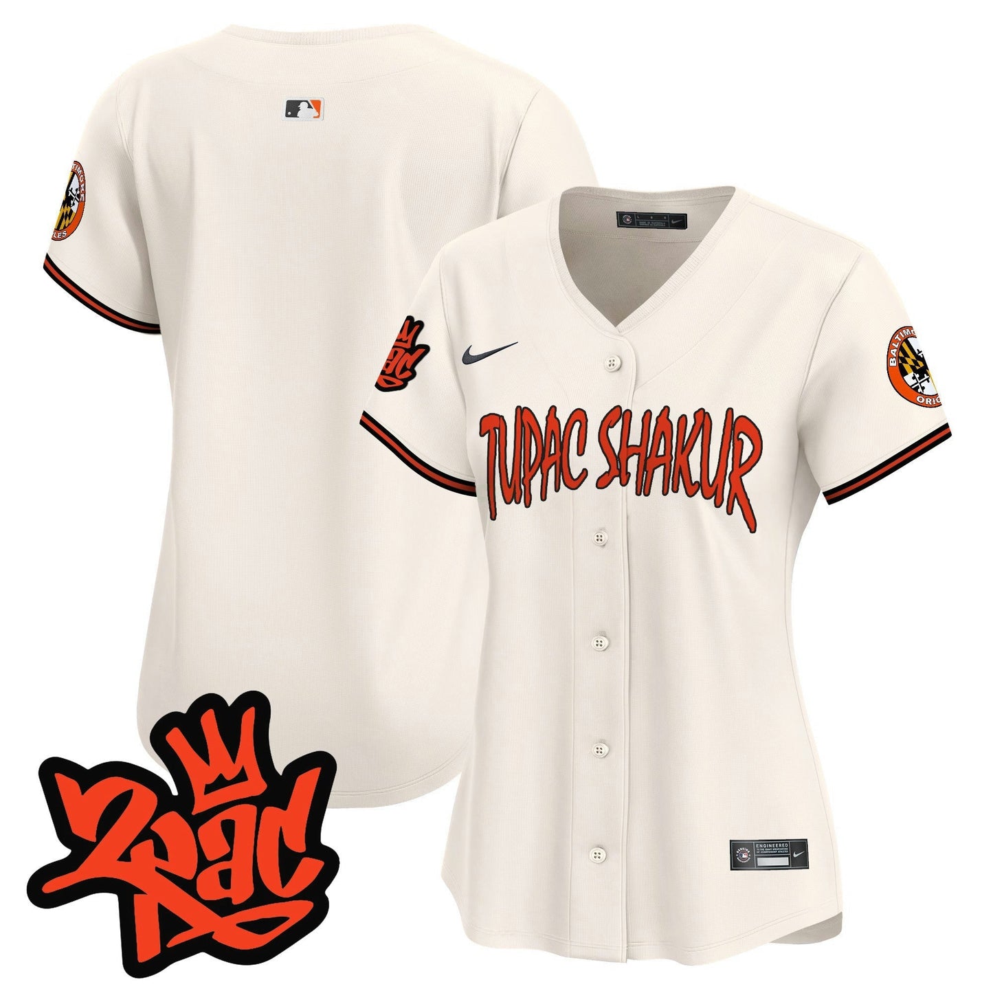 Camisa MLB Women’s Baltimore Tupac Shakur Vapor Premier Limited Jersey