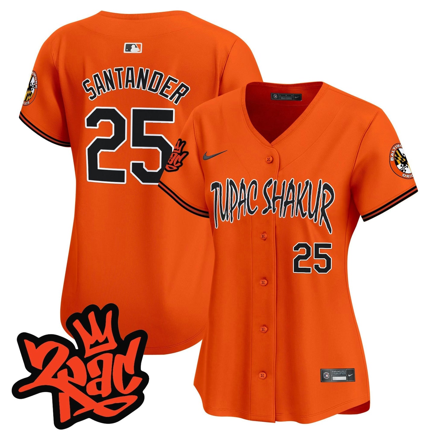 Camisa MLB Women’s Baltimore Tupac Shakur Vapor Premier Limited Jersey