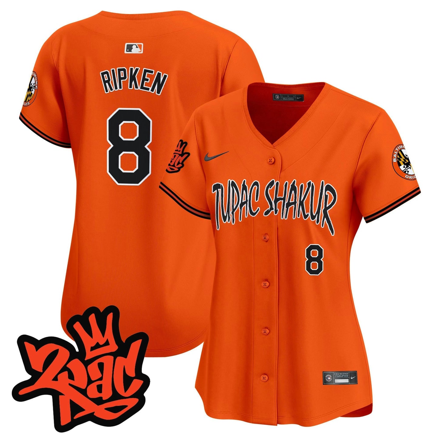 Camisa MLB Women’s Baltimore Tupac Shakur Vapor Premier Limited Jersey