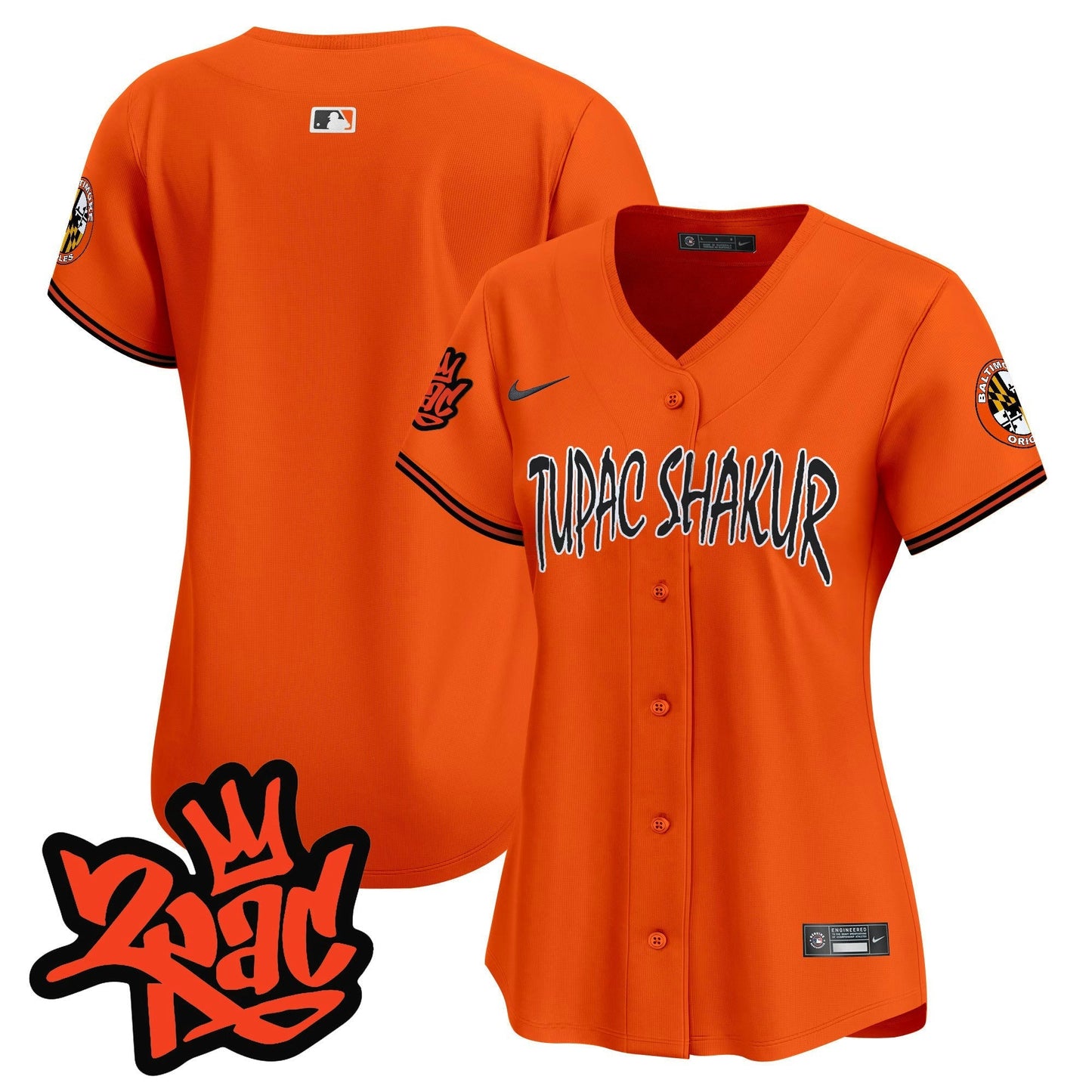 Camisa MLB Women’s Baltimore Tupac Shakur Vapor Premier Limited Jersey