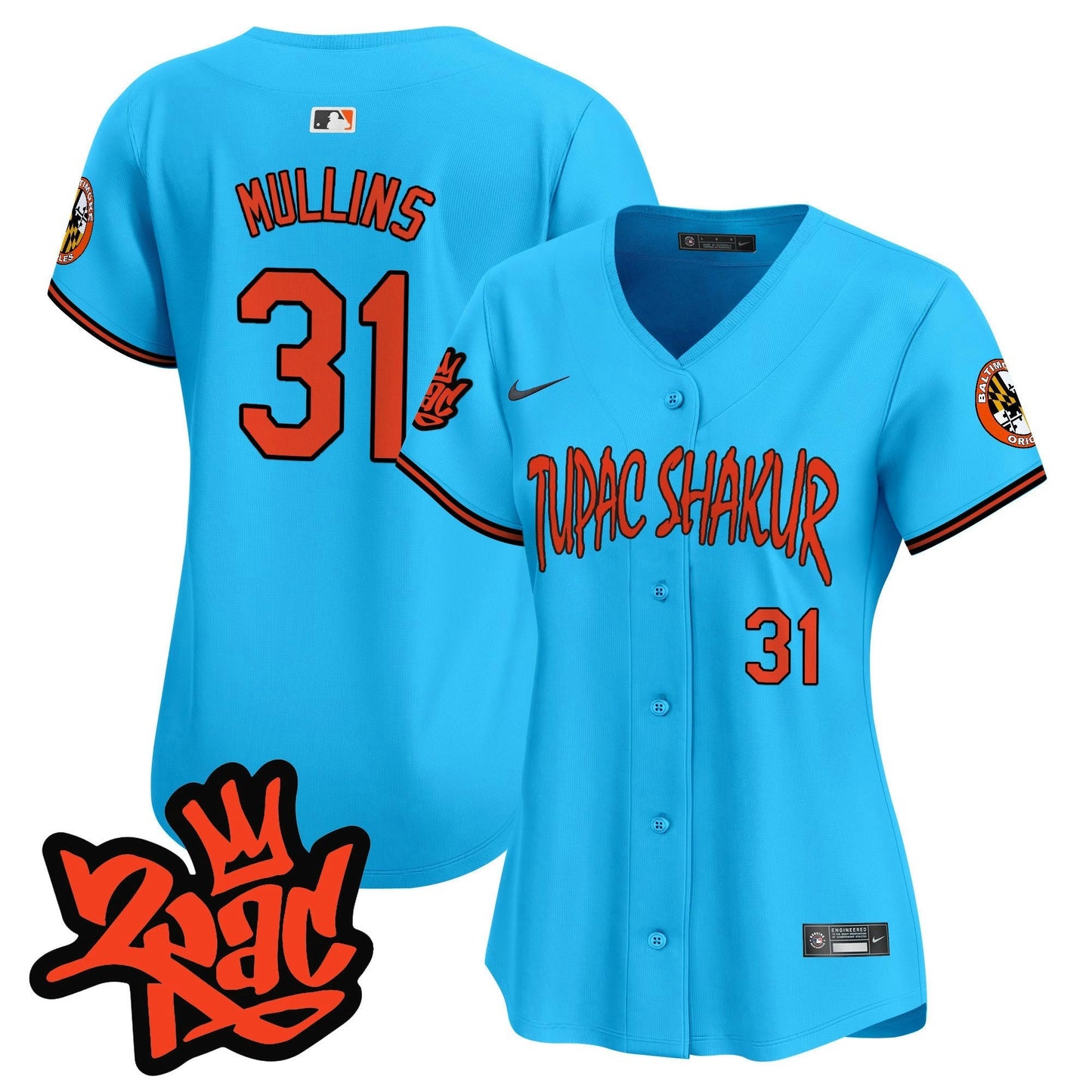 Camisa MLB Women’s Baltimore Tupac Shakur Vapor Premier Limited Jersey