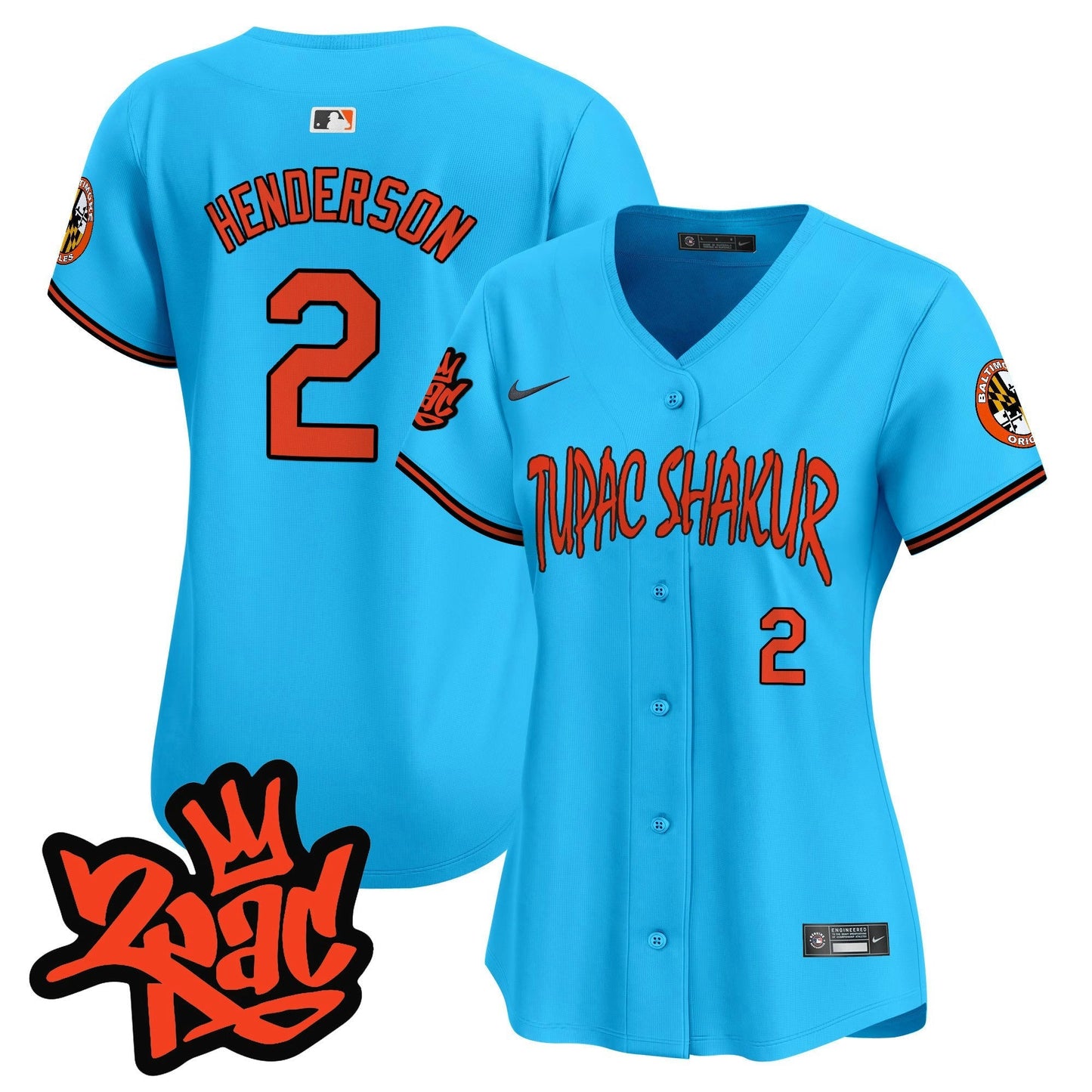 Camisa MLB Women’s Baltimore Tupac Shakur Vapor Premier Limited Jersey