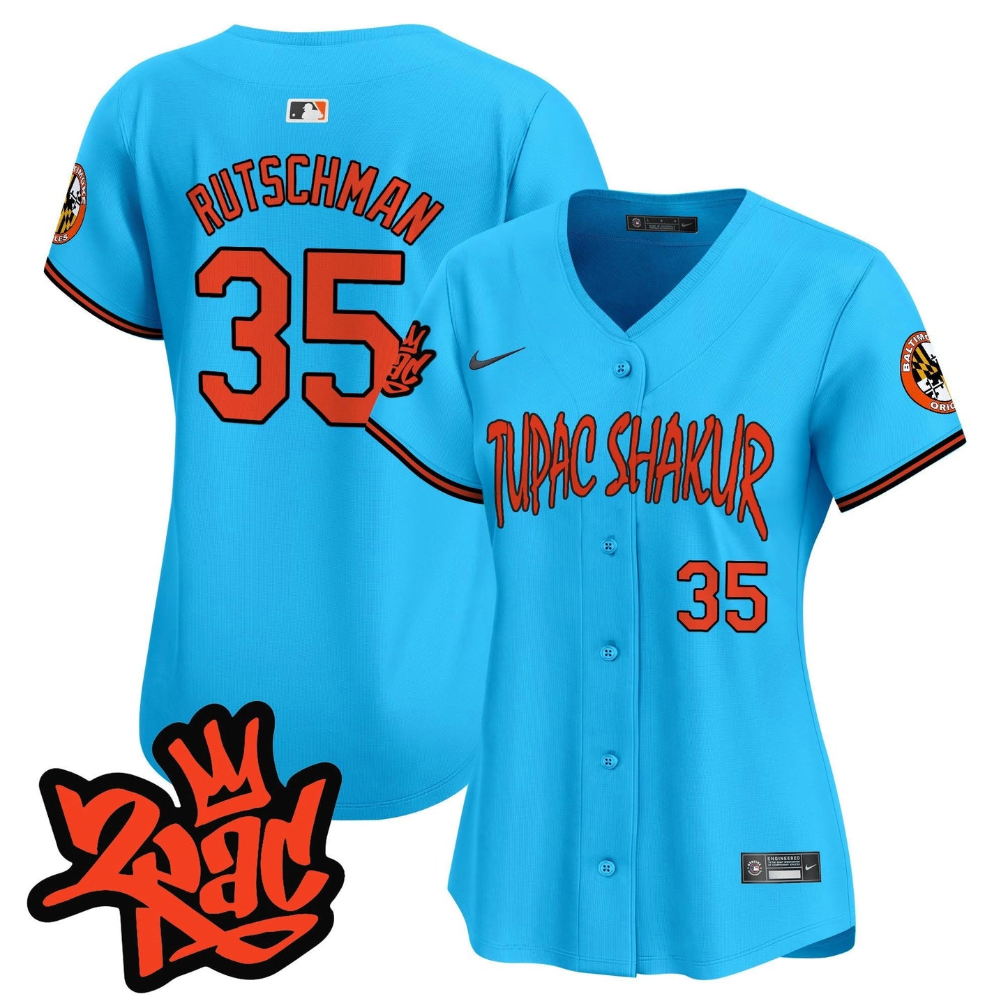 Camisa MLB Women’s Baltimore Tupac Shakur Vapor Premier Limited Jersey