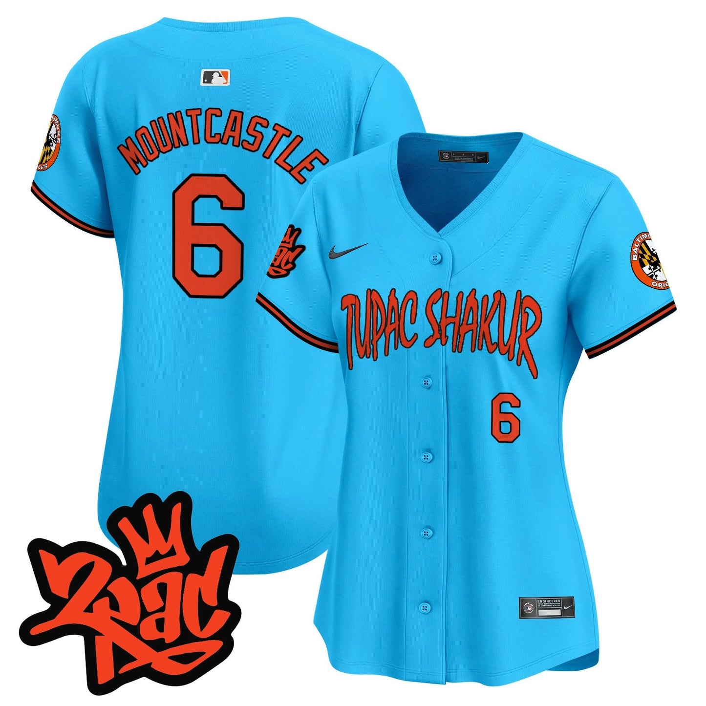 Camisa MLB Women’s Baltimore Tupac Shakur Vapor Premier Limited Jersey