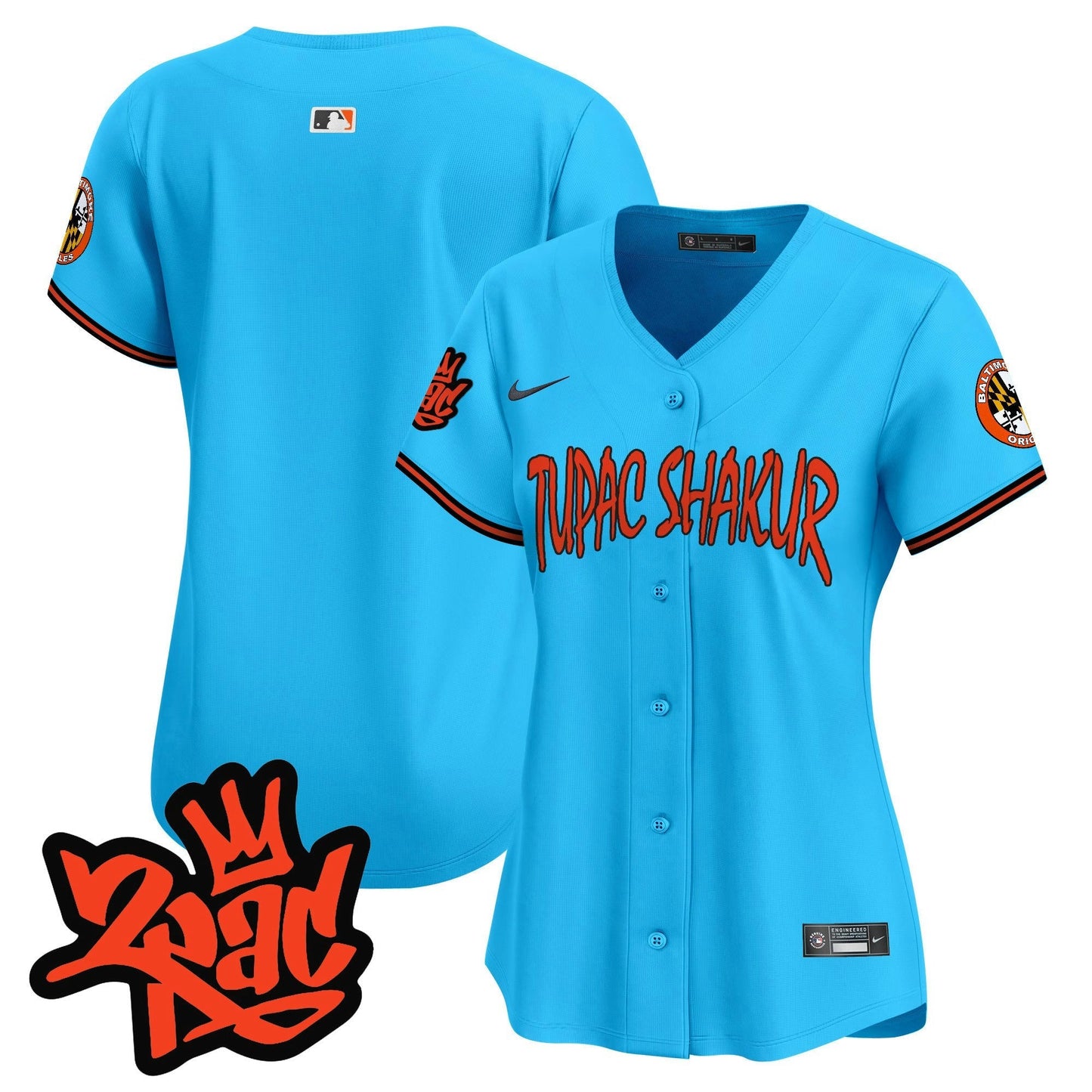 Camisa MLB Women’s Baltimore Tupac Shakur Vapor Premier Limited Jersey