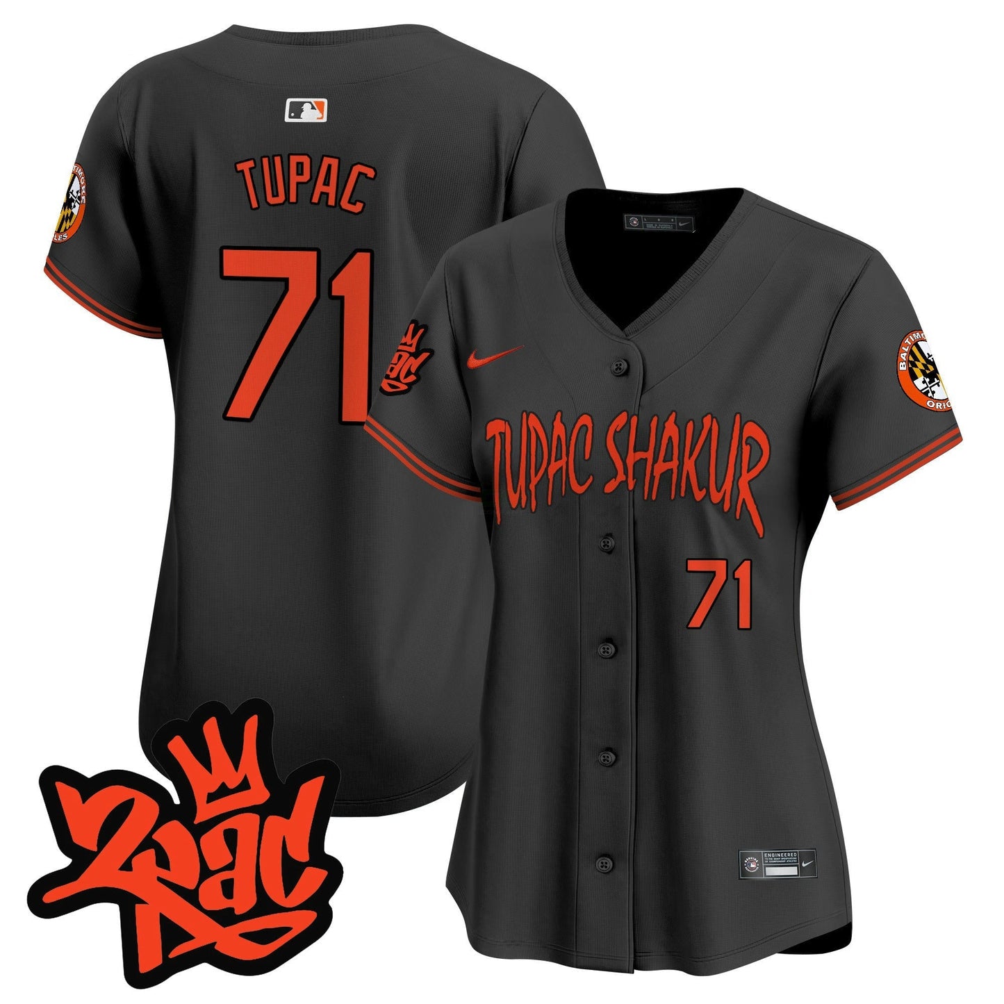 Camisa MLB Women’s Baltimore Tupac Shakur Vapor Premier Limited Jersey