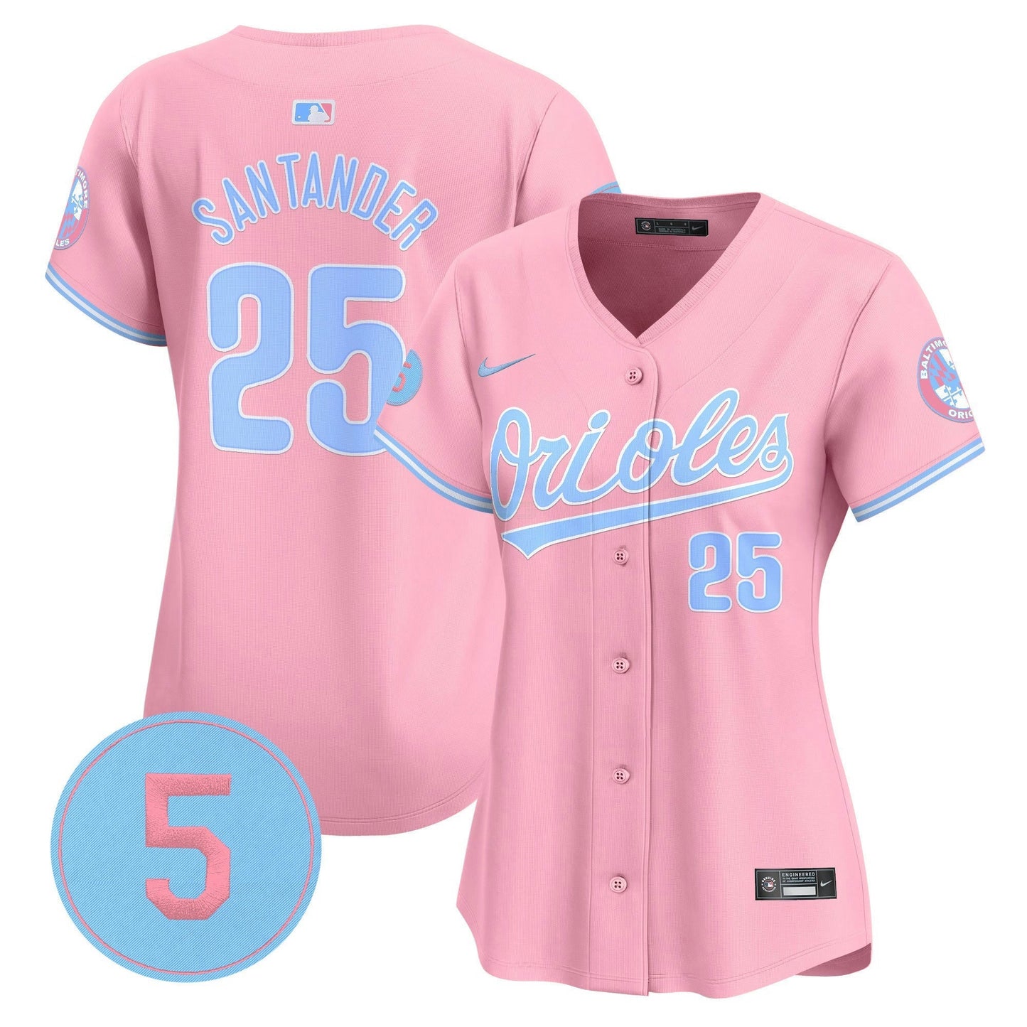 Camisa MLB Women’s Bubblegum Pink Robinson Patch Vapor Premier Limited Jersey