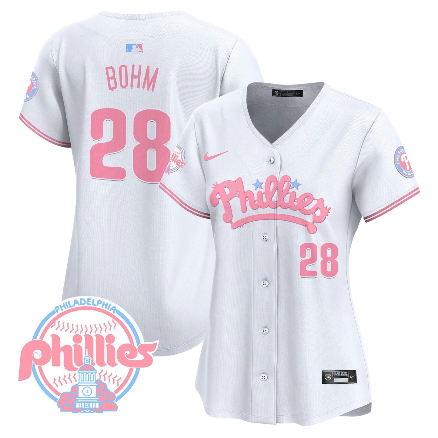 Camisa MLB Philadelphia Phillies Women’s Bubblegum Pink Vapor Premier Limited Jersey