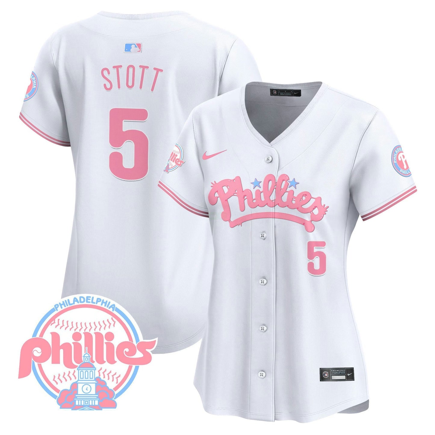 Camisa MLB Philadelphia Phillies Women’s Bubblegum Pink Vapor Premier Limited Jersey