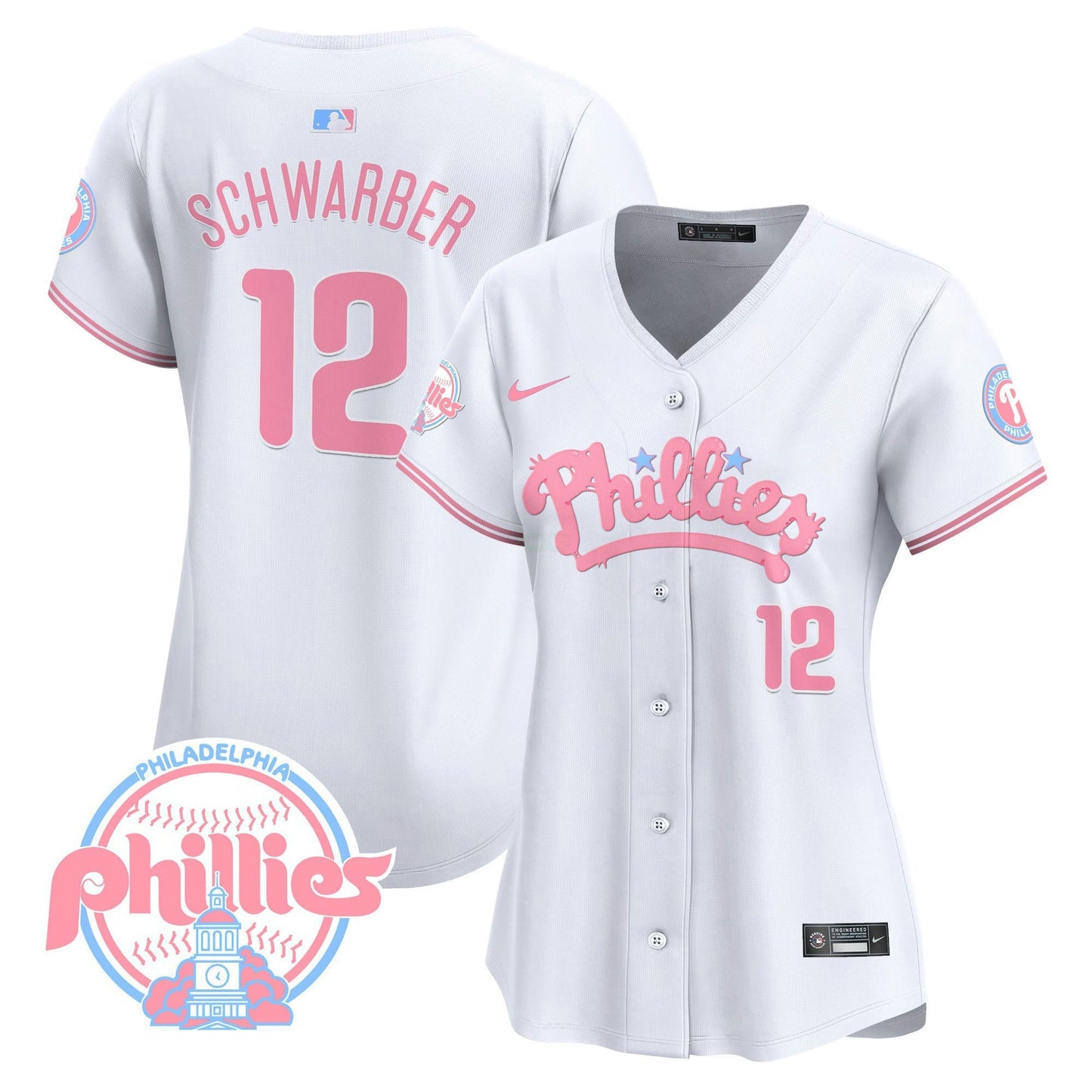 Camisa MLB Philadelphia Phillies Women’s Bubblegum Pink Vapor Premier Limited Jersey