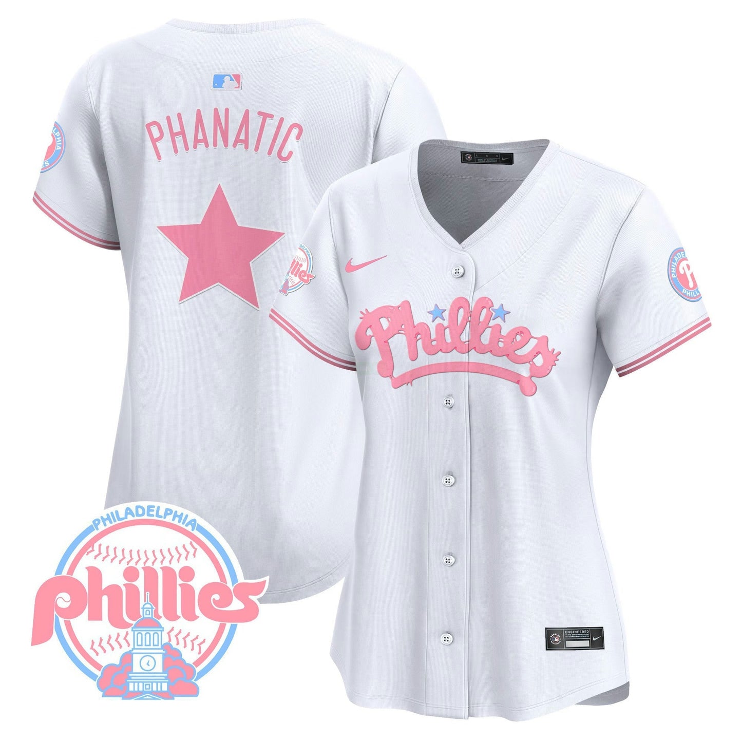 Camisa MLB Philadelphia Phillies Women’s Bubblegum Pink Vapor Premier Limited Jersey