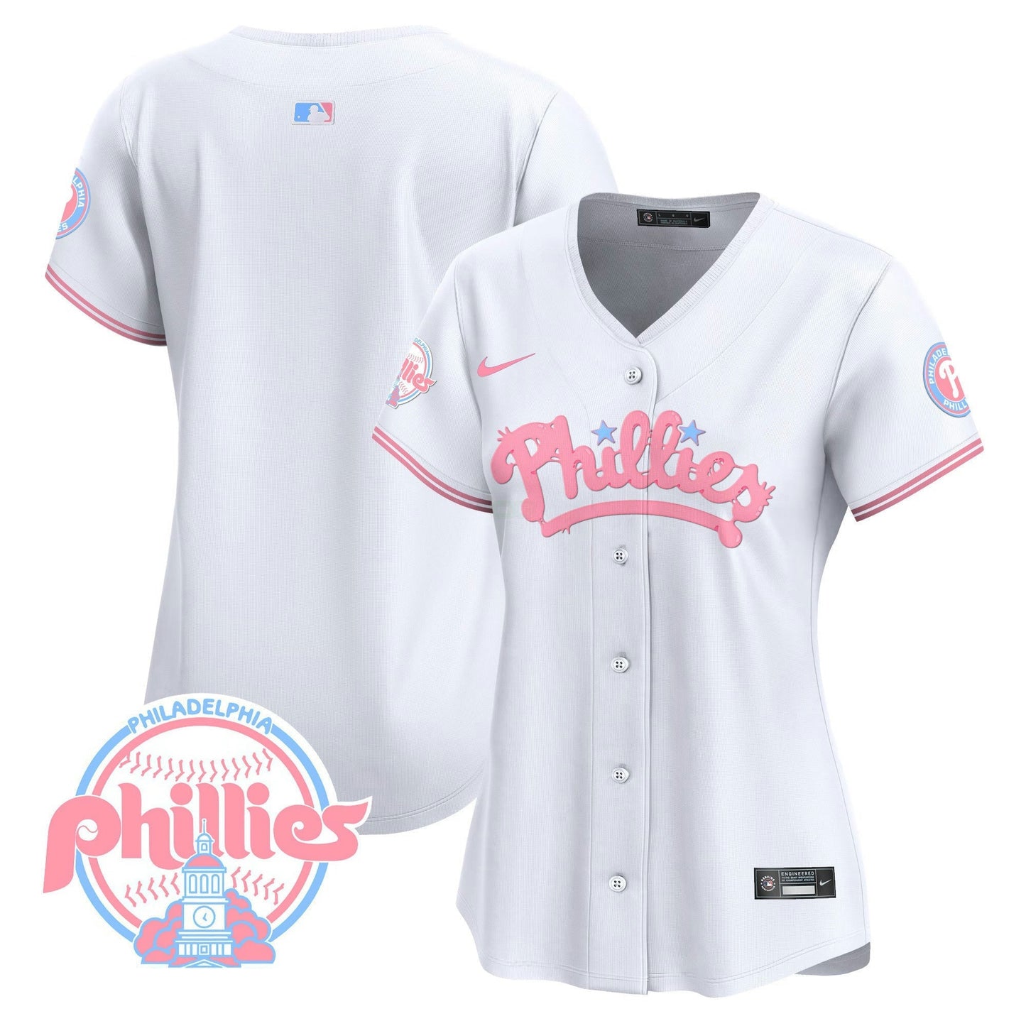 Camisa MLB Philadelphia Phillies Women’s Bubblegum Pink Vapor Premier Limited Jersey
