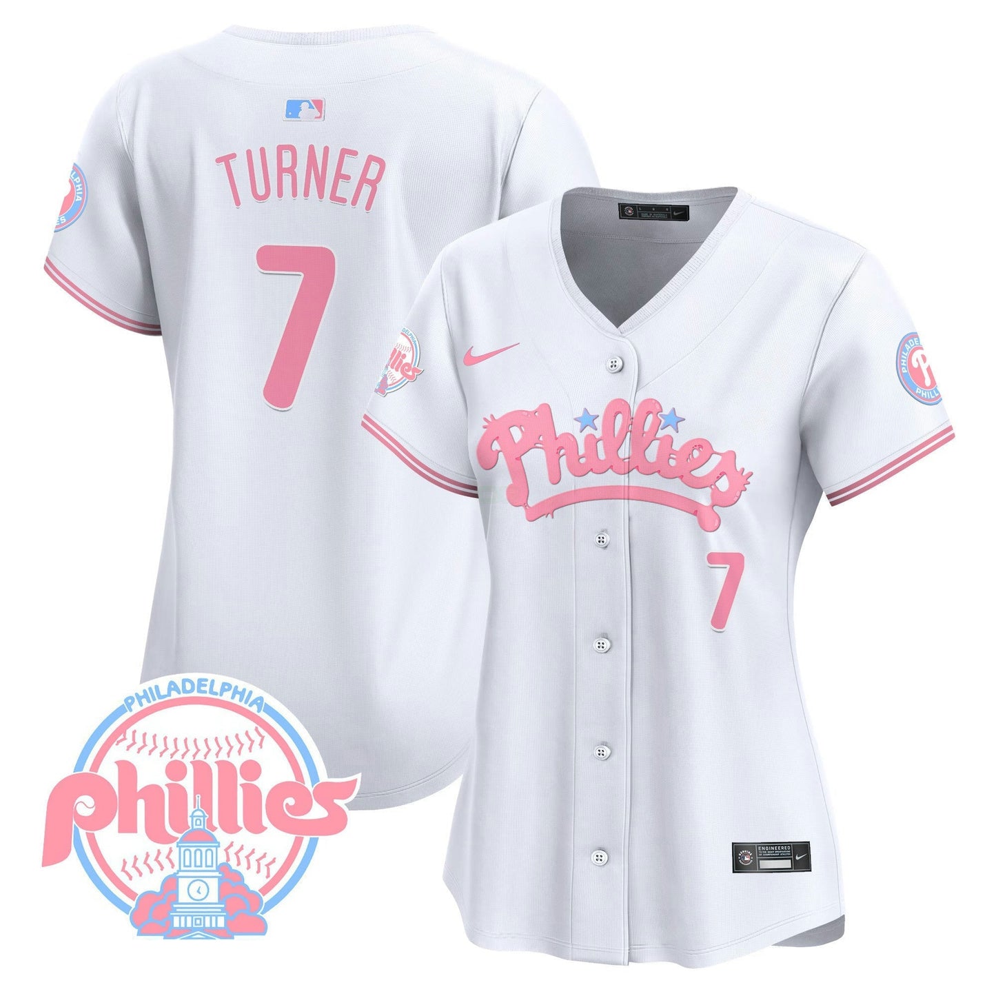 Camisa MLB Philadelphia Phillies Women’s Bubblegum Pink Vapor Premier Limited Jersey