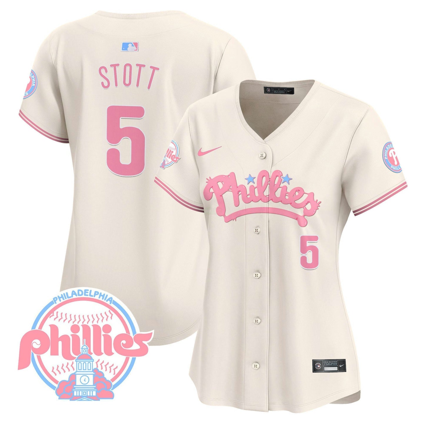 Camisa MLB Philadelphia Phillies Women’s Bubblegum Pink Vapor Premier Limited Jersey
