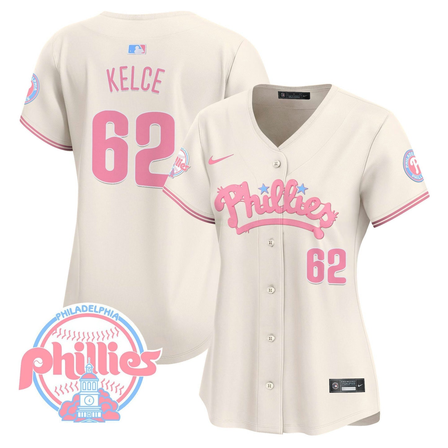 Camisa MLB Philadelphia Phillies Women’s Bubblegum Pink Vapor Premier Limited Jersey