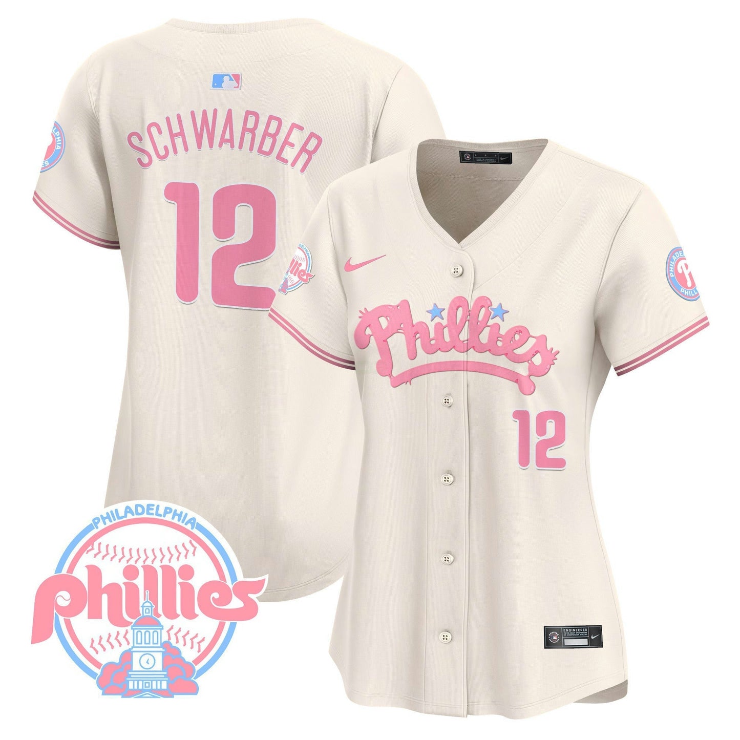 Camisa MLB Philadelphia Phillies Women’s Bubblegum Pink Vapor Premier Limited Jersey