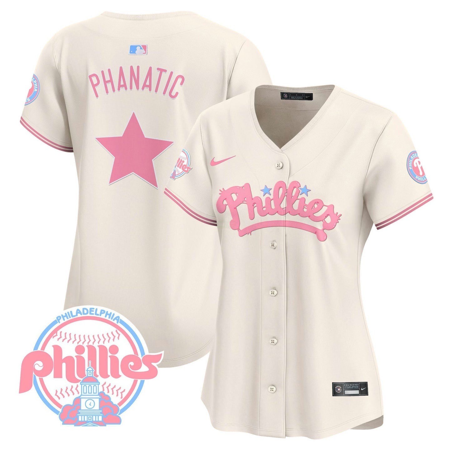 Camisa MLB Philadelphia Phillies Women’s Bubblegum Pink Vapor Premier Limited Jersey