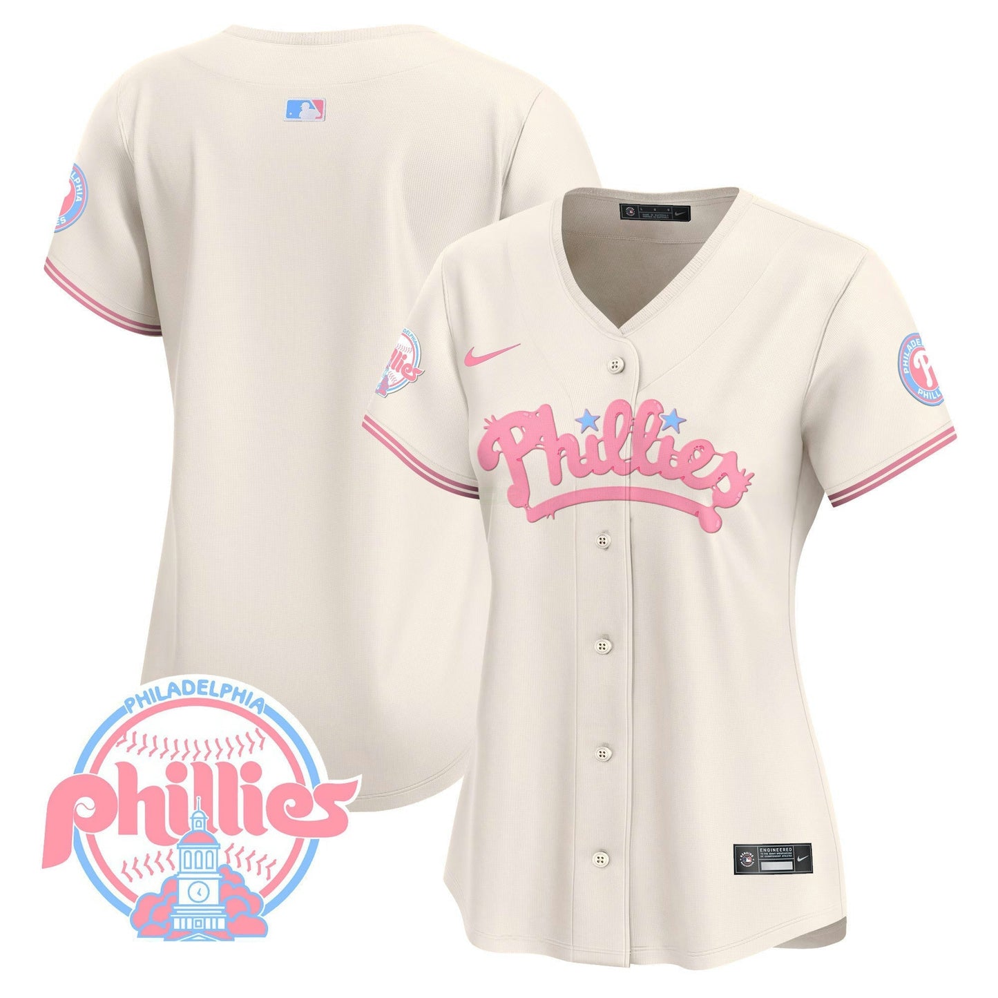 Camisa MLB Philadelphia Phillies Women’s Bubblegum Pink Vapor Premier Limited Jersey