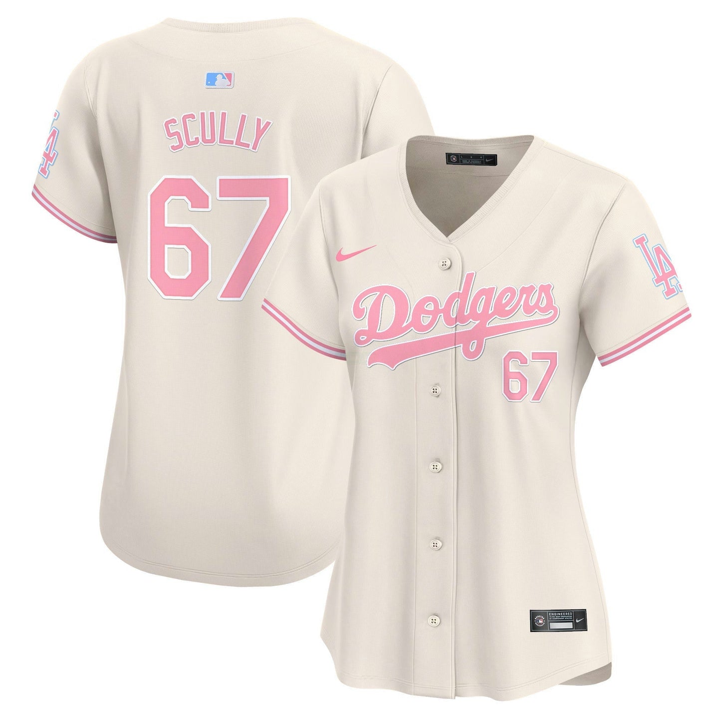 Camisa MLB Los Angeles Dodgers Women’s Bubblegum Pink Vapor Premier Limited Jersey
