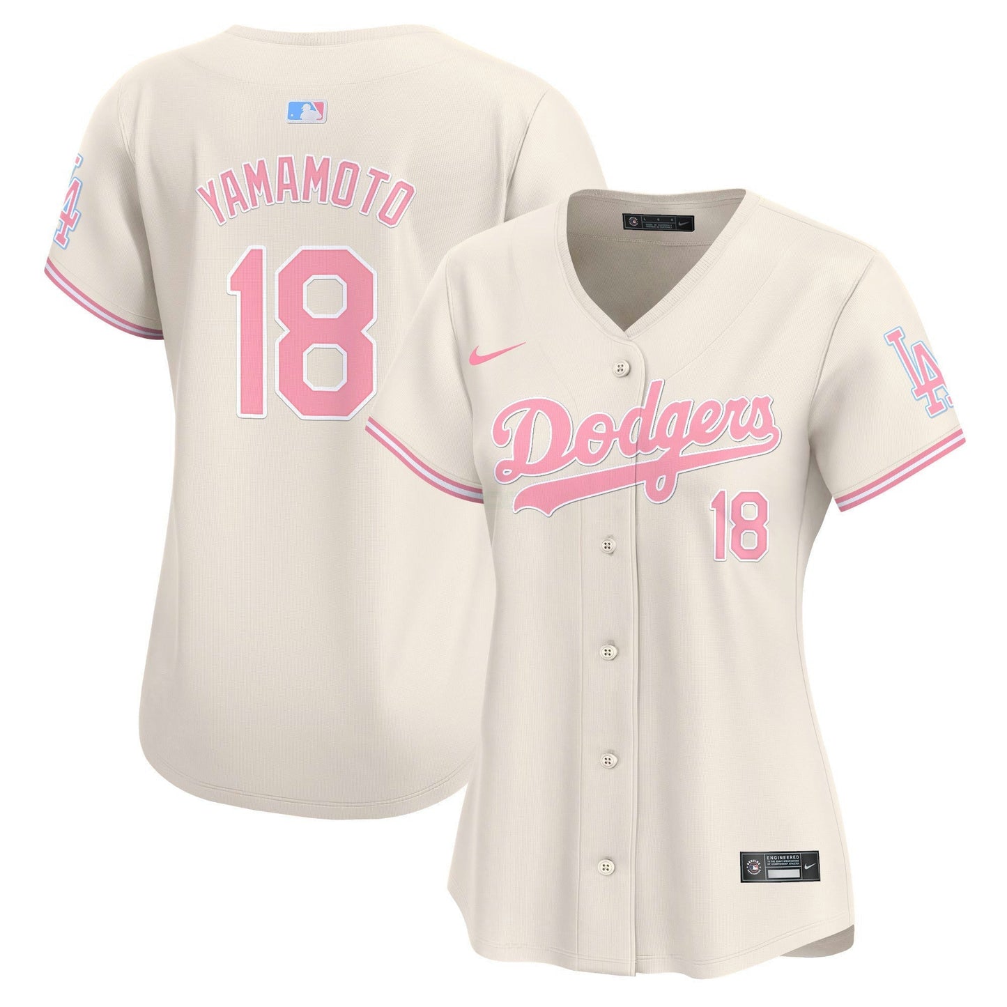 Camisa MLB Los Angeles Dodgers Women’s Bubblegum Pink Vapor Premier Limited Jersey