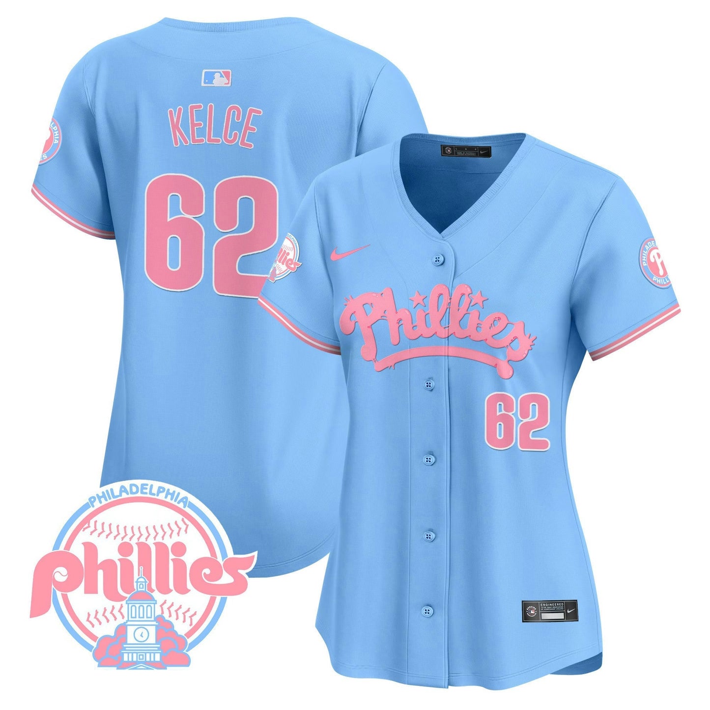 Camisa MLB Philadelphia Phillies Women’s Bubblegum Pink Vapor Premier Limited Jersey