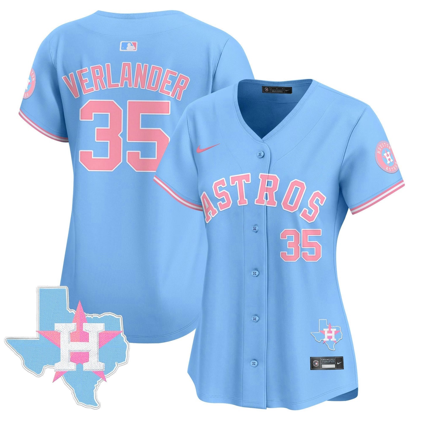 Camisa MLB Houston Astros Women’s Bubblegum Pink Vapor Premier Limited Jersey