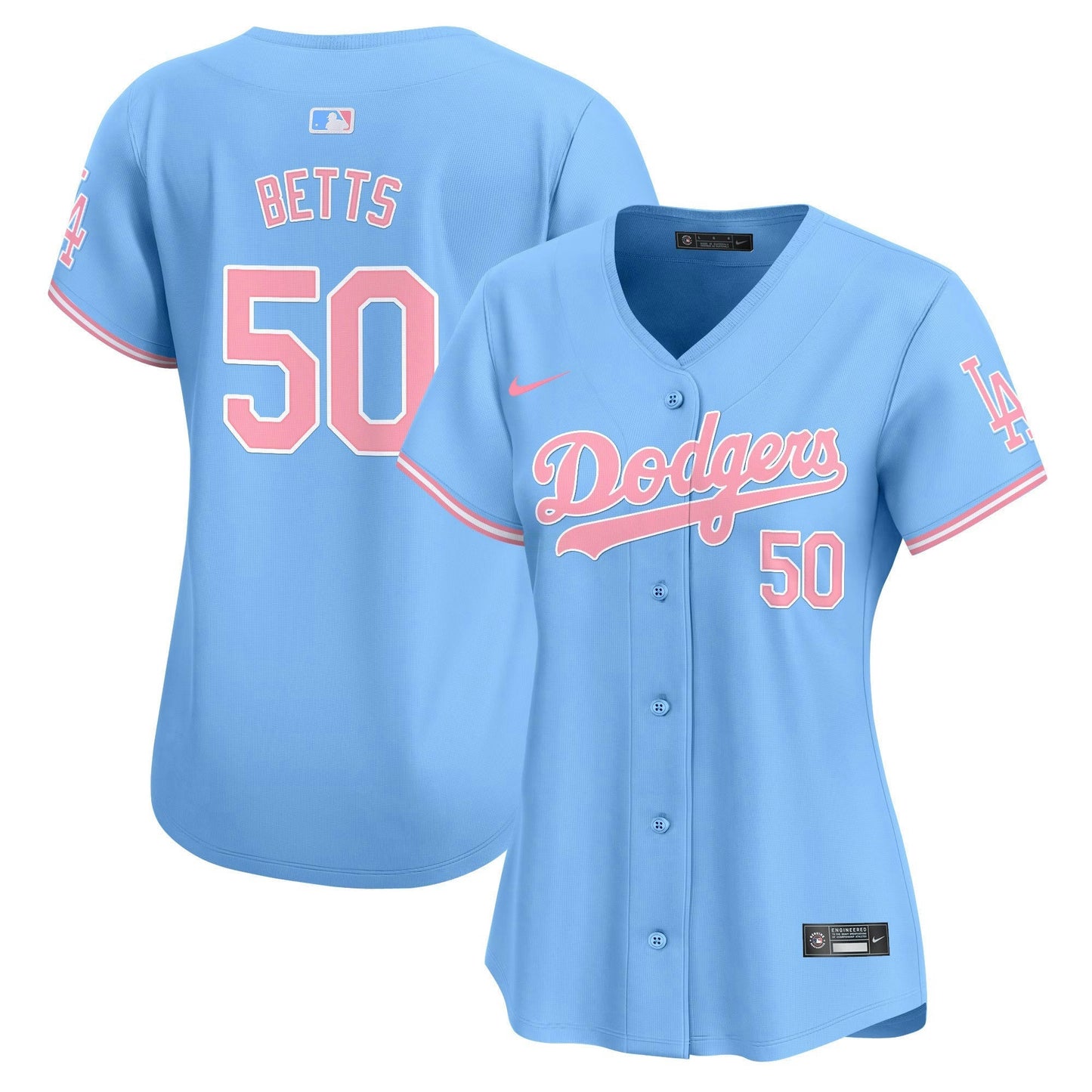 Camisa MLB Los Angeles Dodgers Women’s Bubblegum Pink Vapor Premier Limited Jersey
