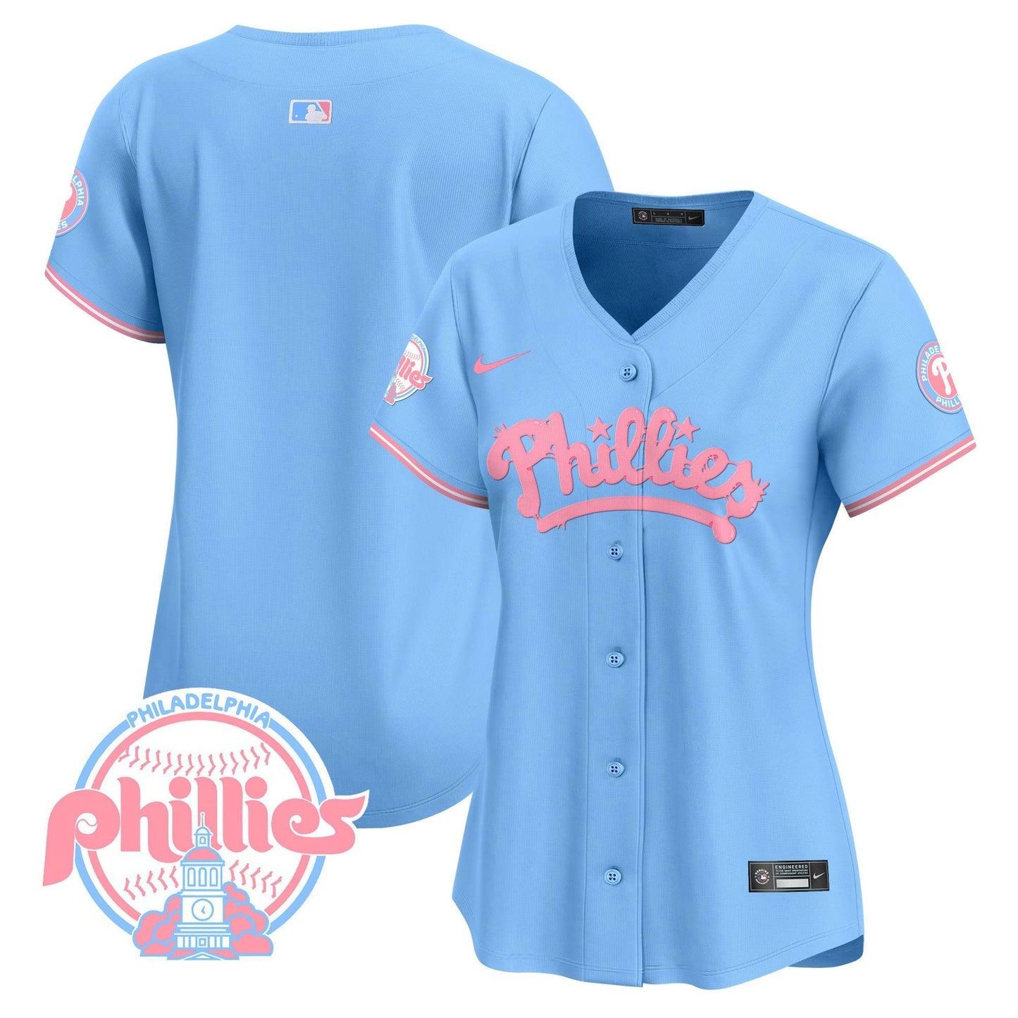 Camisa MLB Philadelphia Phillies Women’s Bubblegum Pink Vapor Premier Limited Jersey