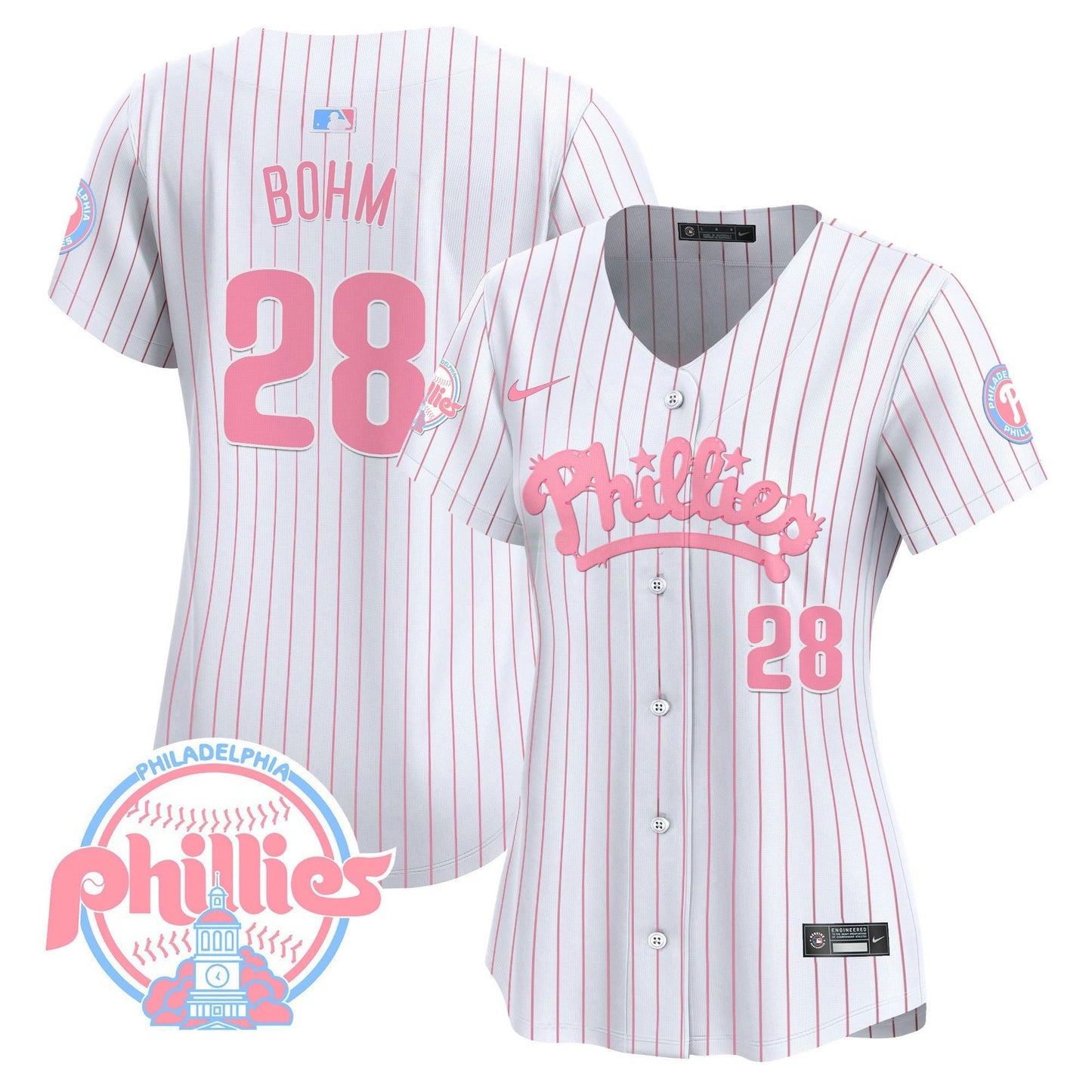 Camisa MLB Philadelphia Phillies Women’s Bubblegum Pink Vapor Premier Limited Jersey