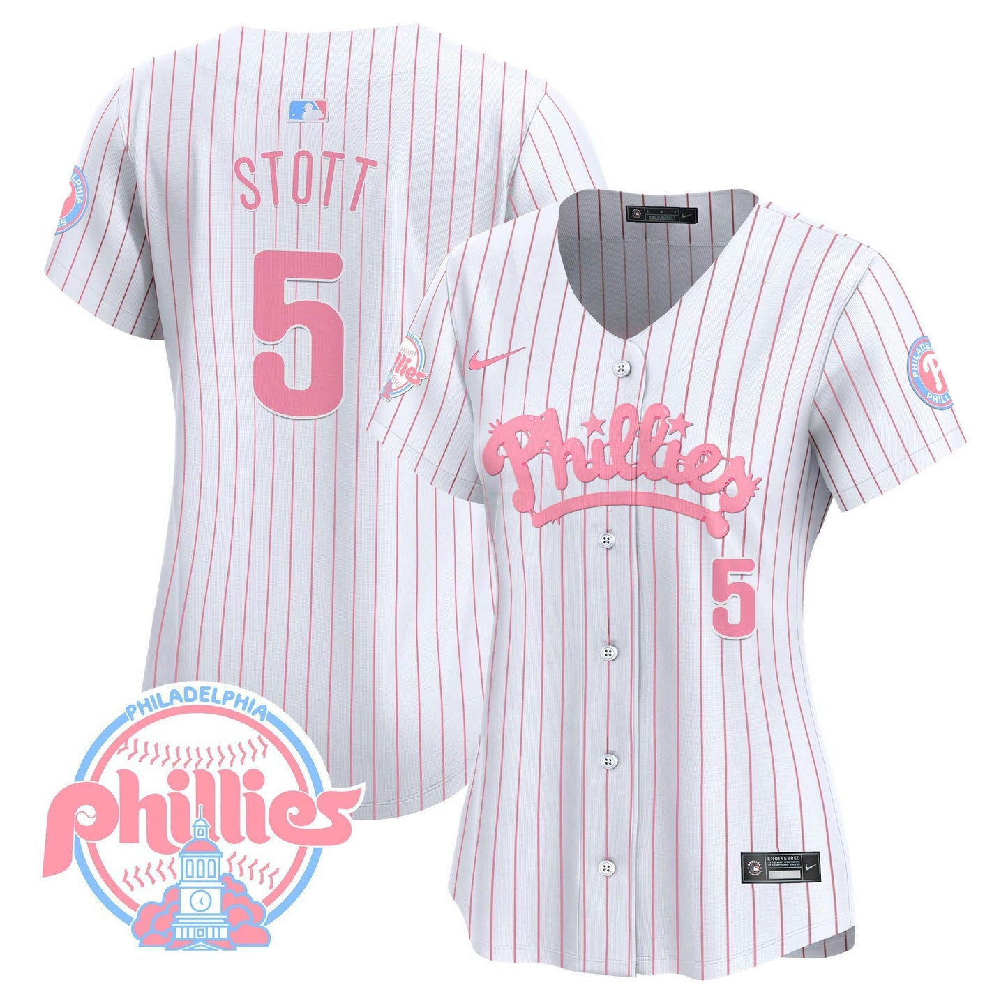 Camisa MLB Philadelphia Phillies Women’s Bubblegum Pink Vapor Premier Limited Jersey