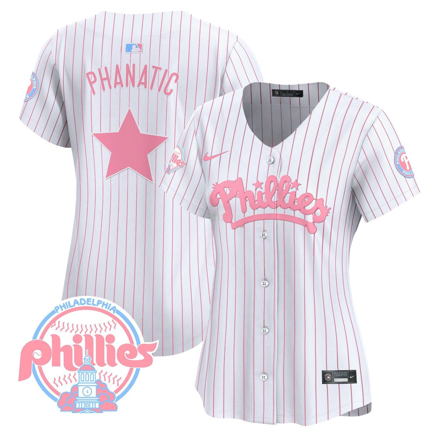 Camisa MLB Philadelphia Phillies Women’s Bubblegum Pink Vapor Premier Limited Jersey