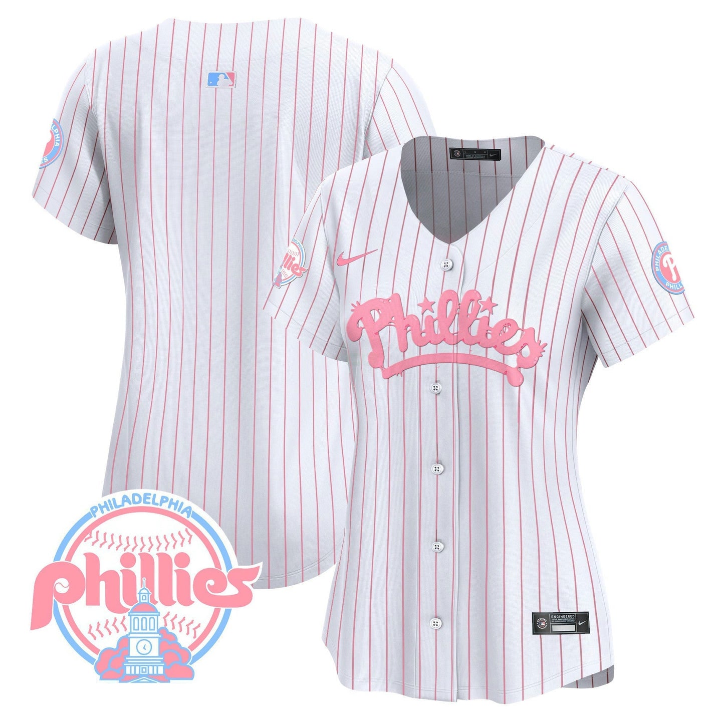 Camisa MLB Philadelphia Phillies Women’s Bubblegum Pink Vapor Premier Limited Jersey