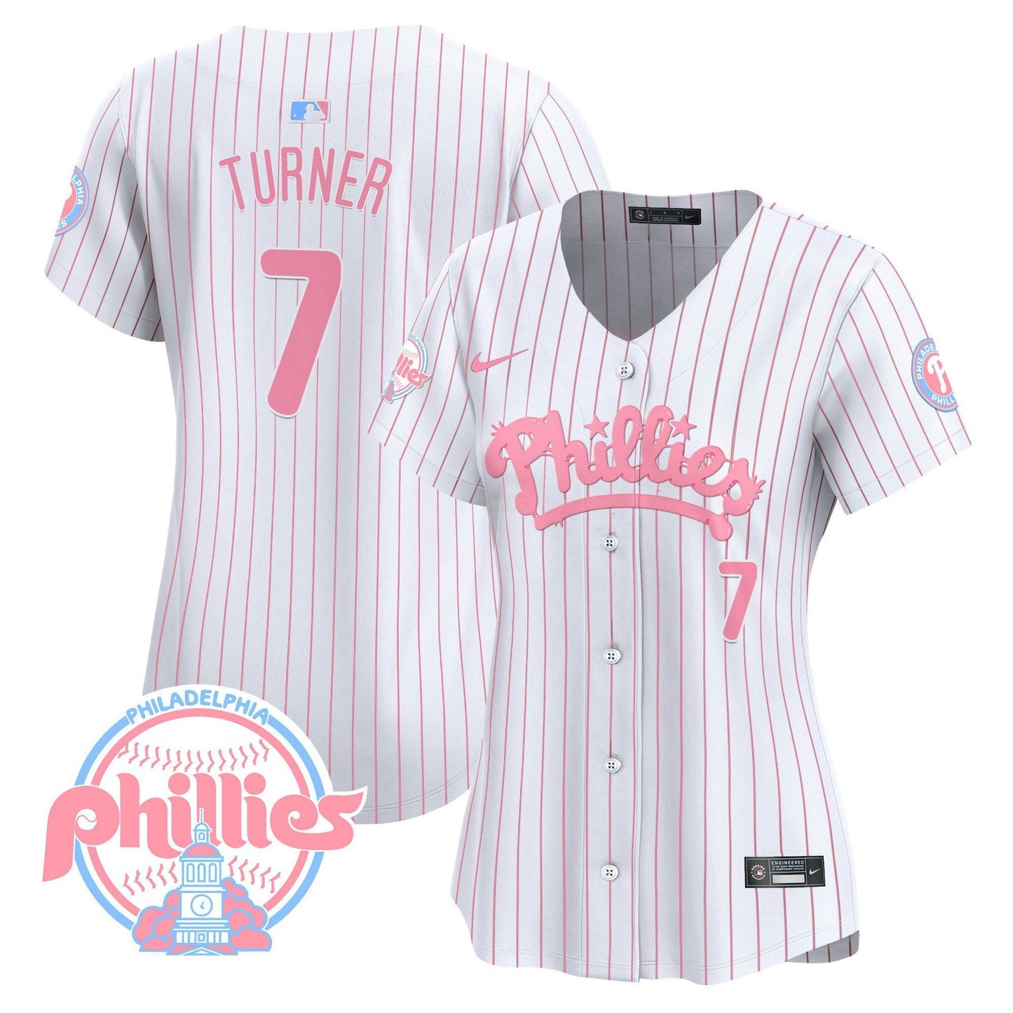 Camisa MLB Philadelphia Phillies Women’s Bubblegum Pink Vapor Premier Limited Jersey
