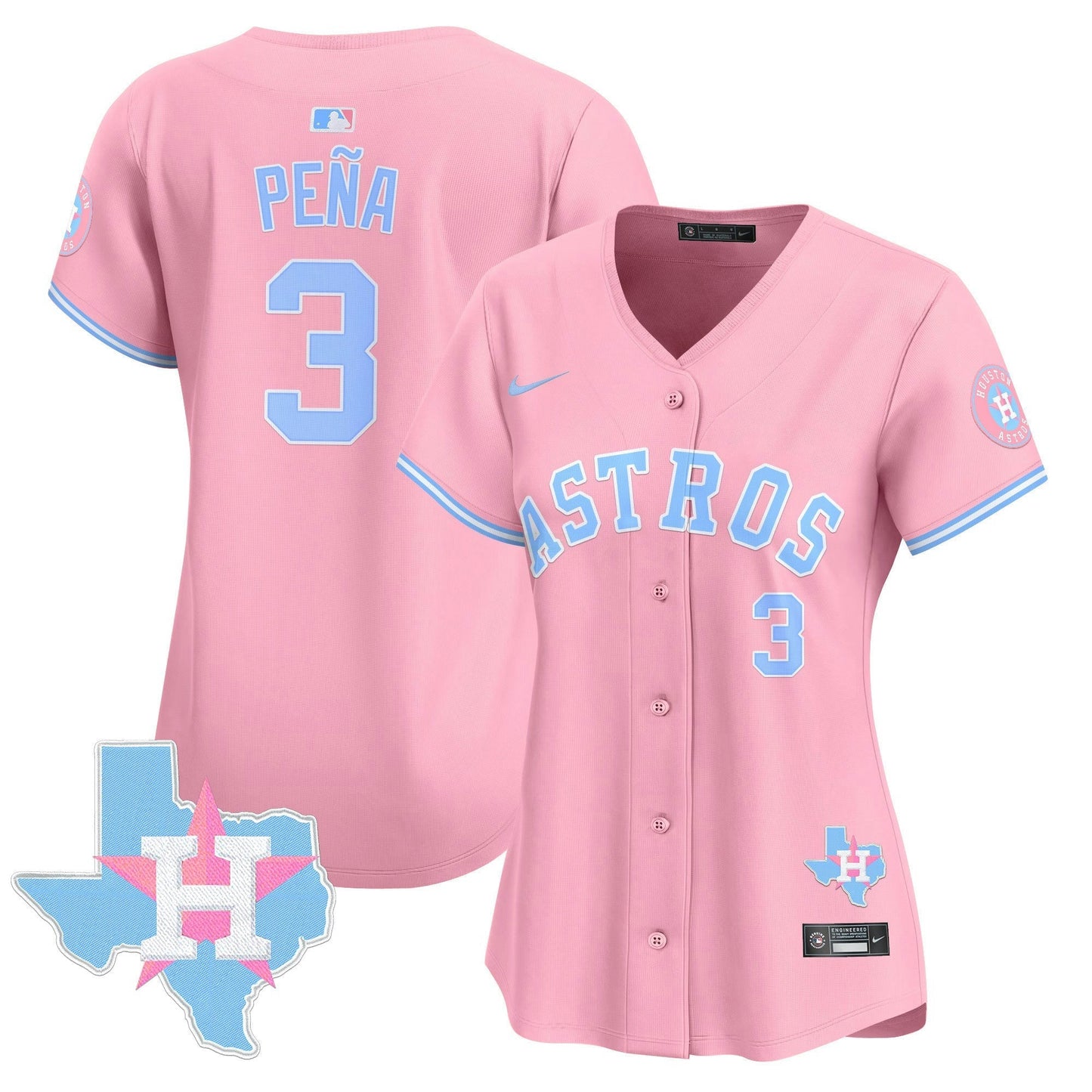 Camisa MLB Houston Astros Women’s Bubblegum Pink Vapor Premier Limited Jersey