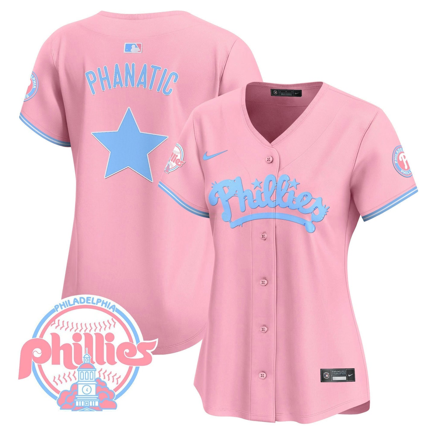 Camisa MLB Philadelphia Phillies Women’s Bubblegum Pink Vapor Premier Limited Jersey