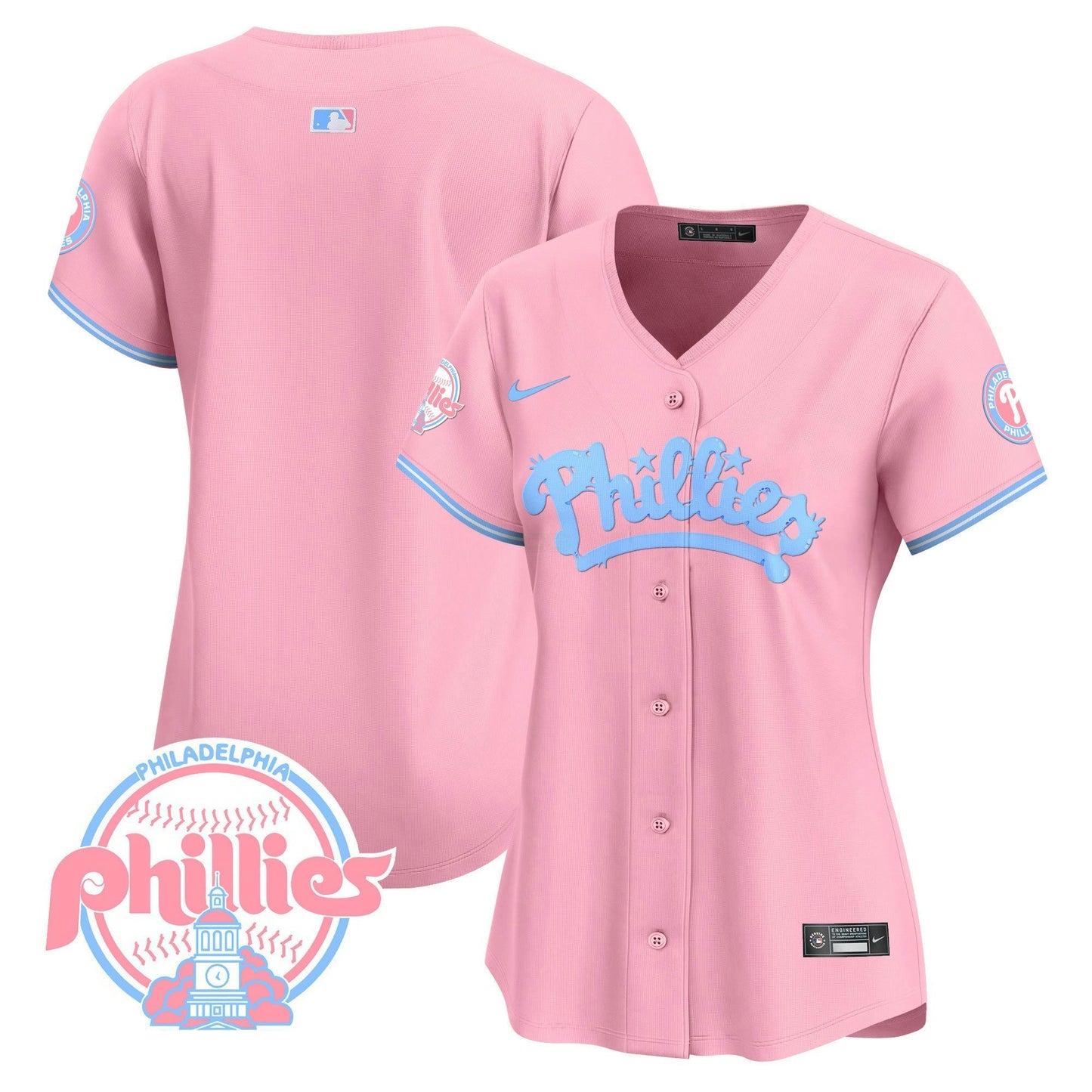 Camisa MLB Philadelphia Phillies Women’s Bubblegum Pink Vapor Premier Limited Jersey