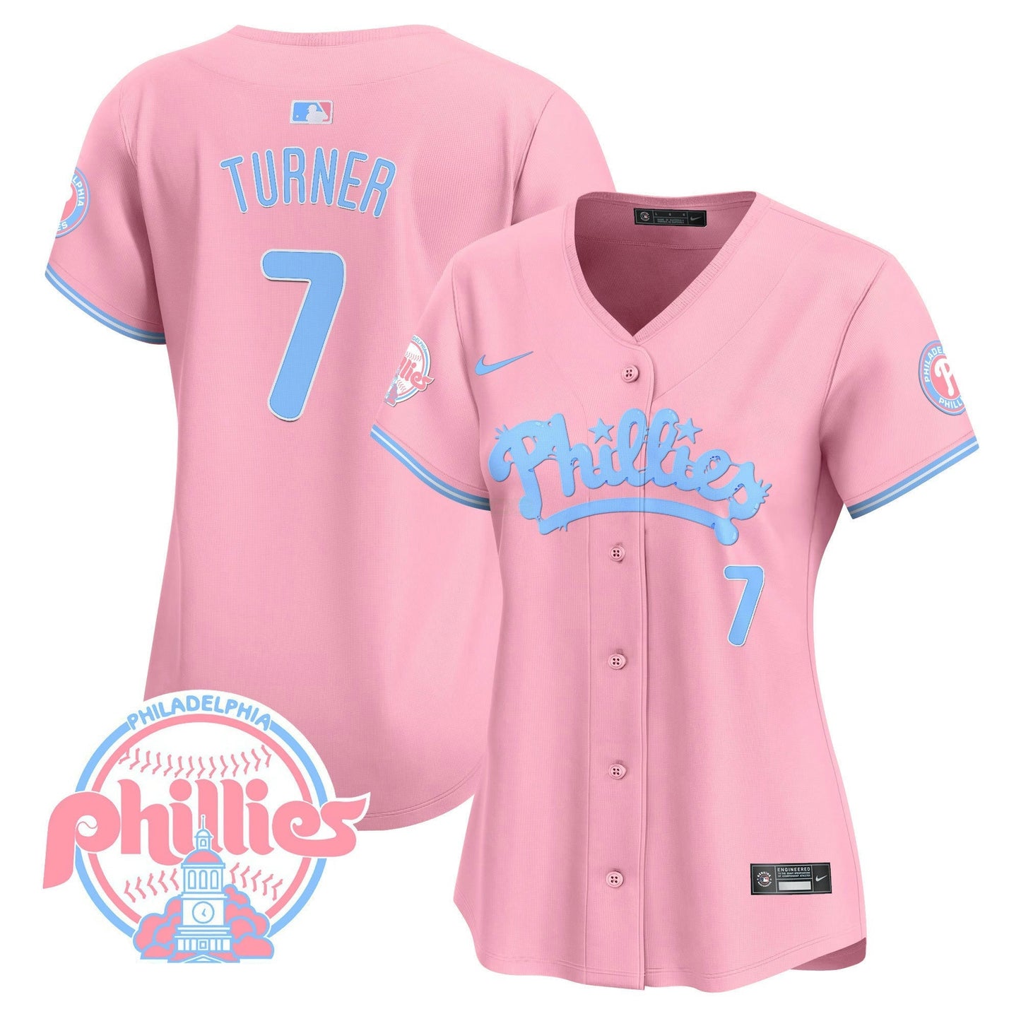 Camisa MLB Philadelphia Phillies Women’s Bubblegum Pink Vapor Premier Limited Jersey