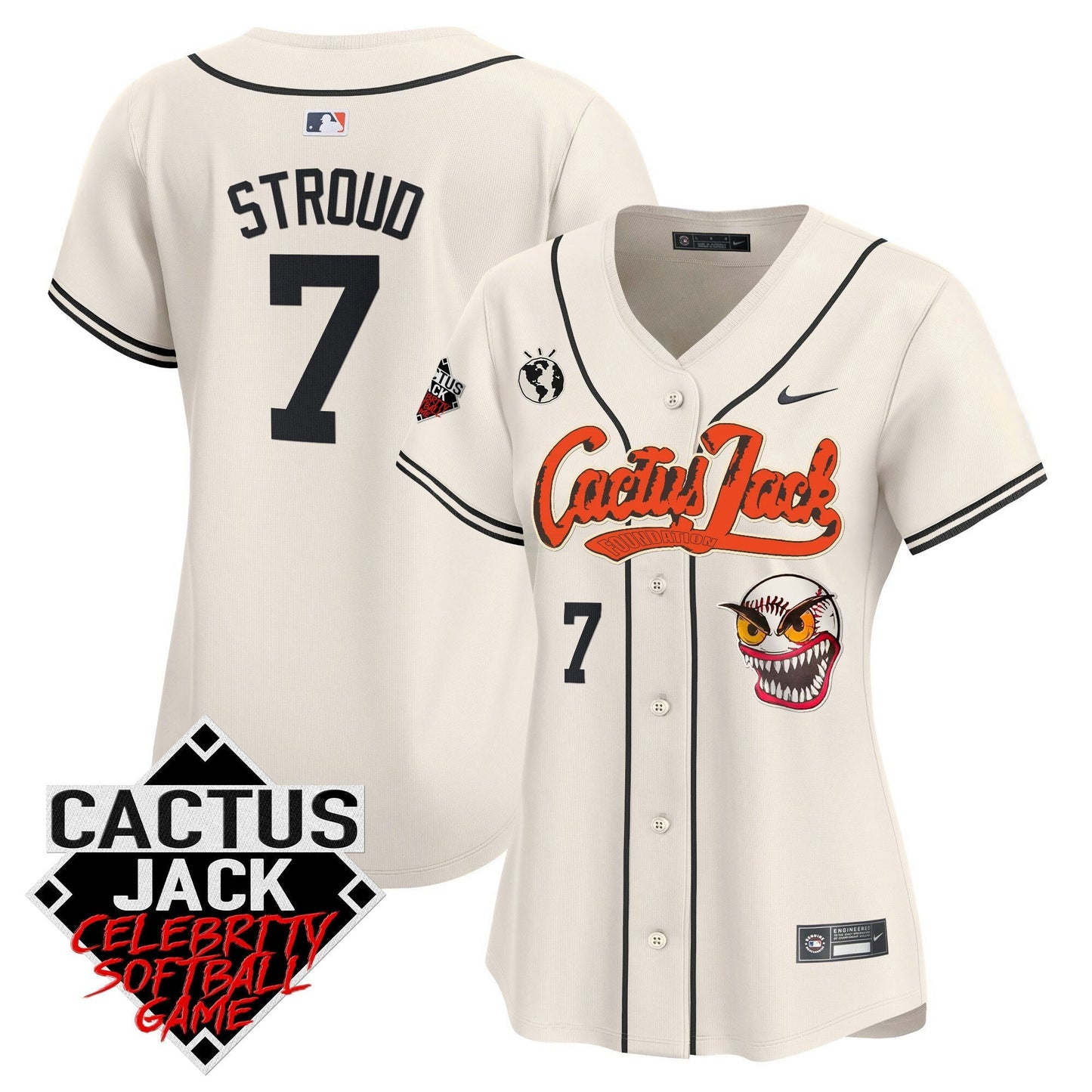 Camisa MLB Women’s Cactus Jack Celebrity Softball Game Patch Vapor Premier Limited Jersey